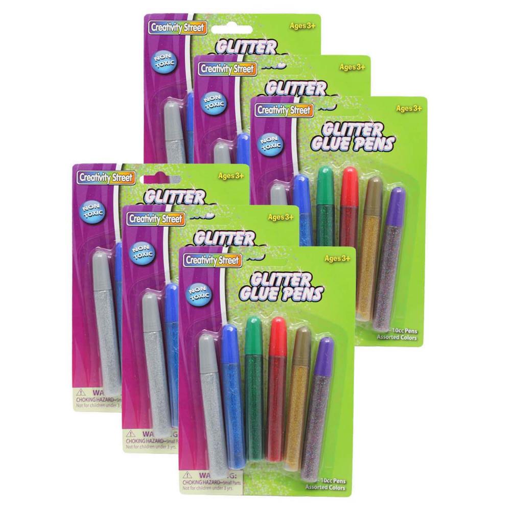 Lot Of 2~Glitter Glue Pens 6-Pack~For Use On Paper•Wood•Foam Ages 4+