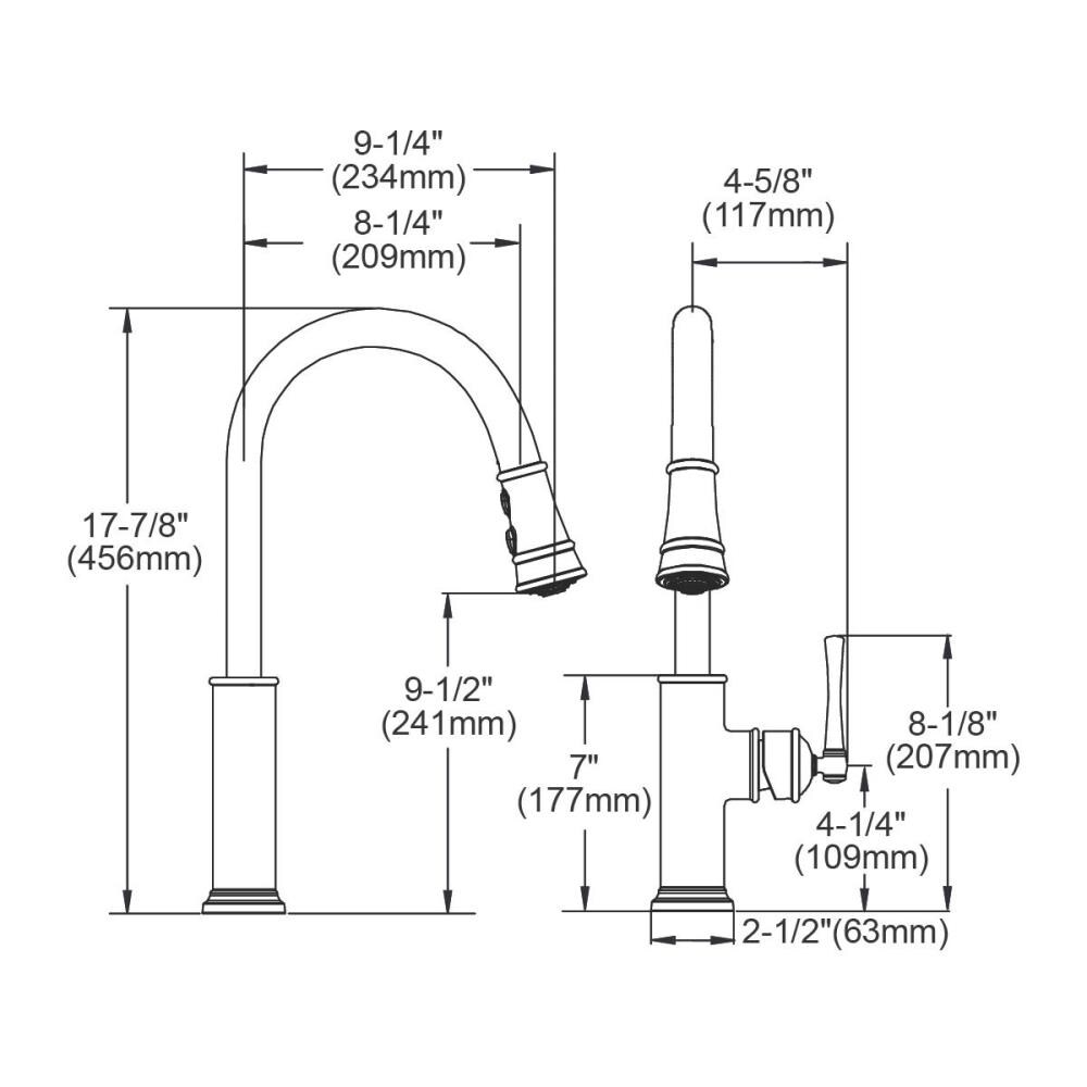 Elkay Explore Lustrous Steel Single Handle Pull Down Kitchen Faucet   11288711 