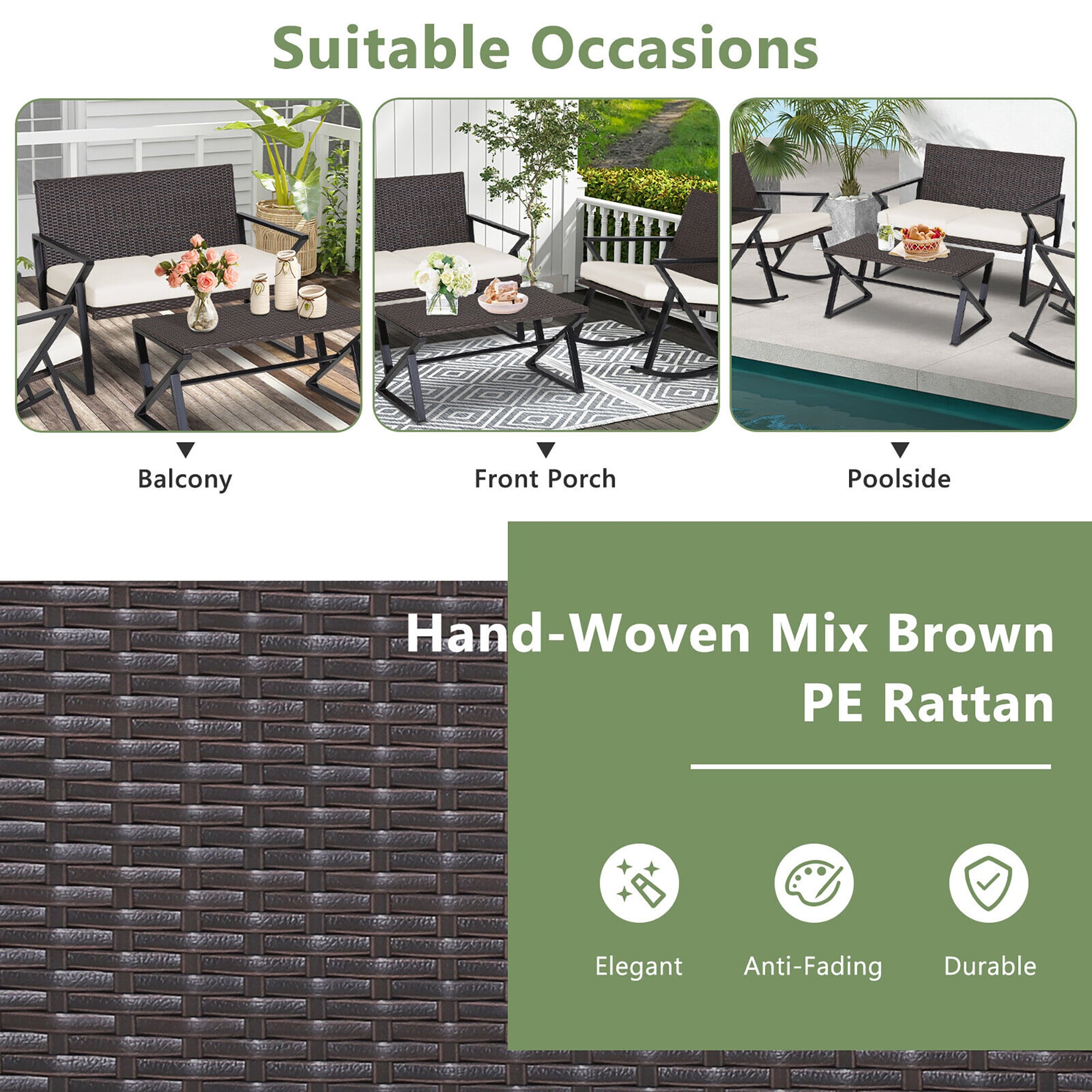Forclover HYFL-741+ Patio-Conversation-Sets - View #3