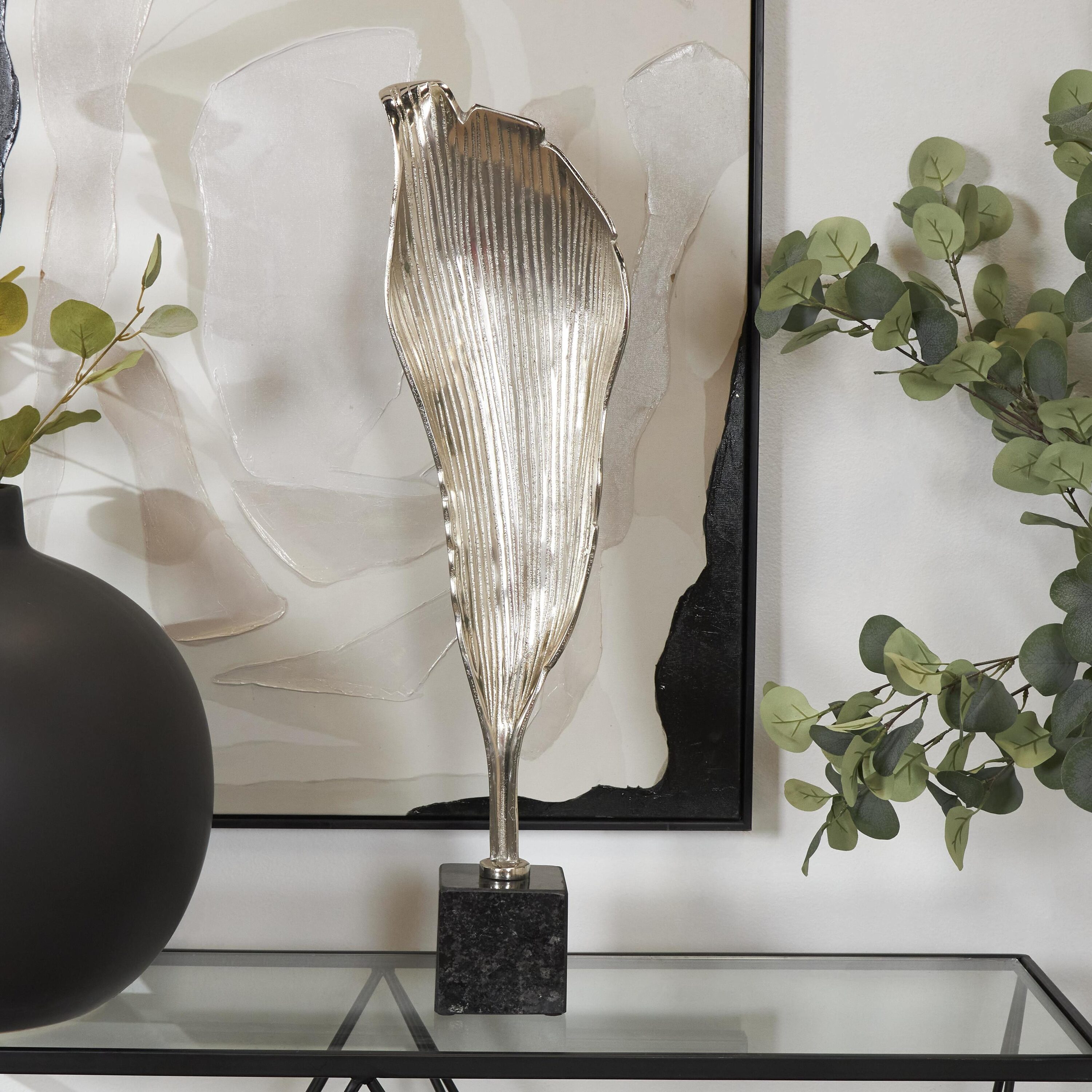 Grayson Lane 820480 Silver Aluminum Modern Sculpture