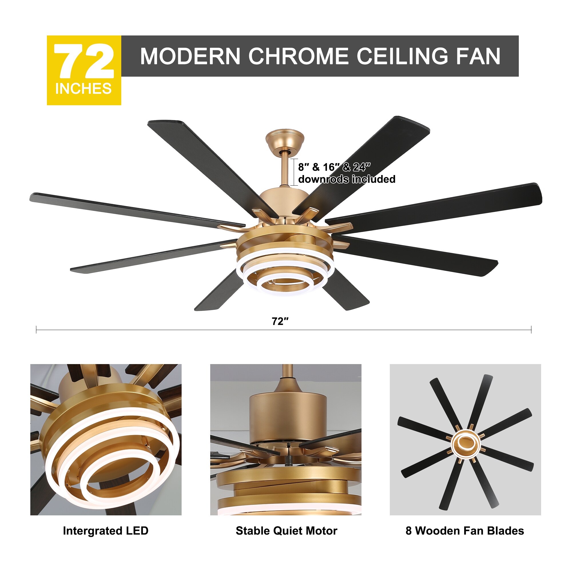 Oaks Decor DC7205OKEL-G Ceiling-Fans - View #3