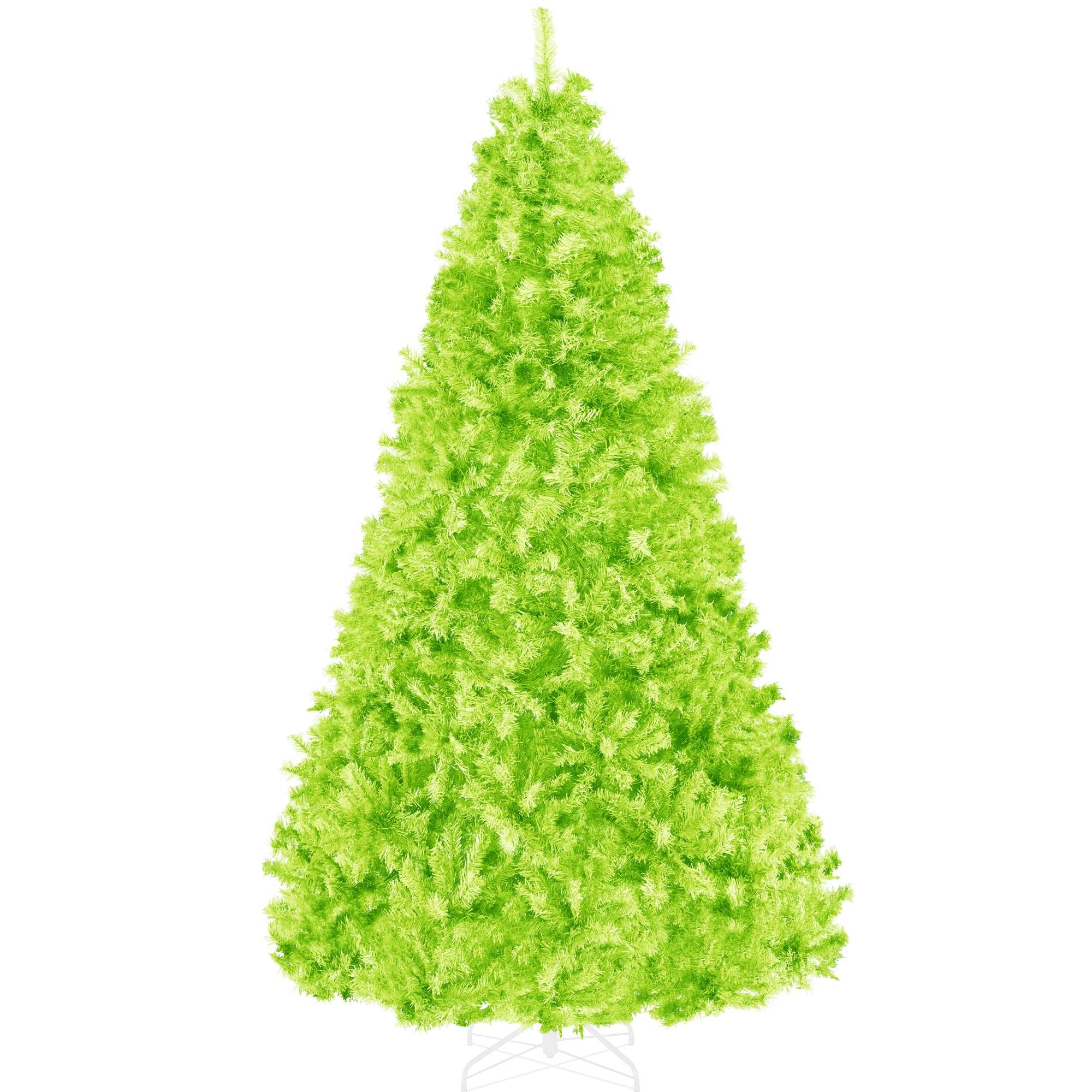 Best Choice Products SKY10646 Artificial Christmas Tree Premium Unlit Pine Design Dense Branches  w/Easy Assembly - Lime Green