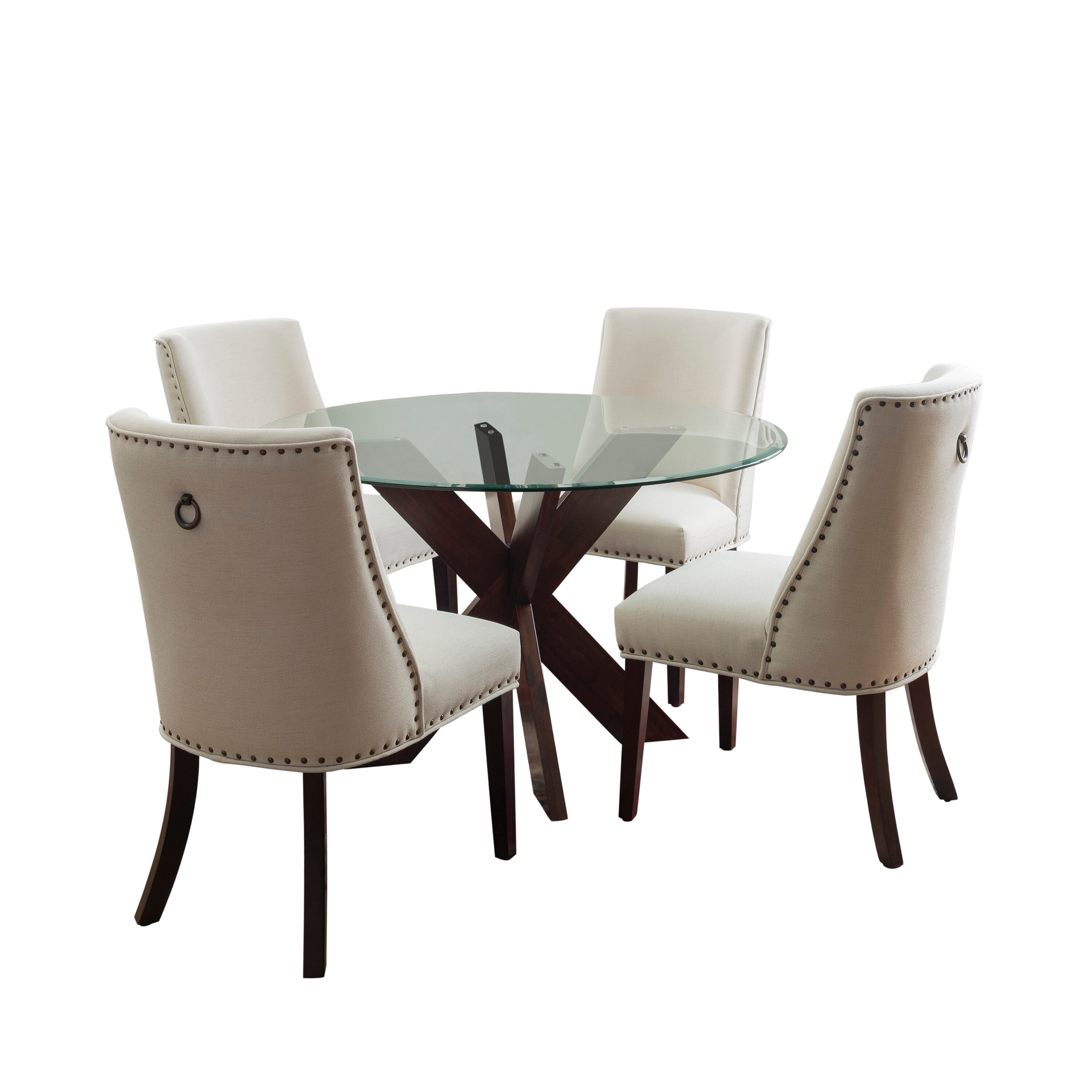 Linon PWLSS689 Espresso Contemporary/Modern Dining Room Set with Round Table ( Seats 4 )