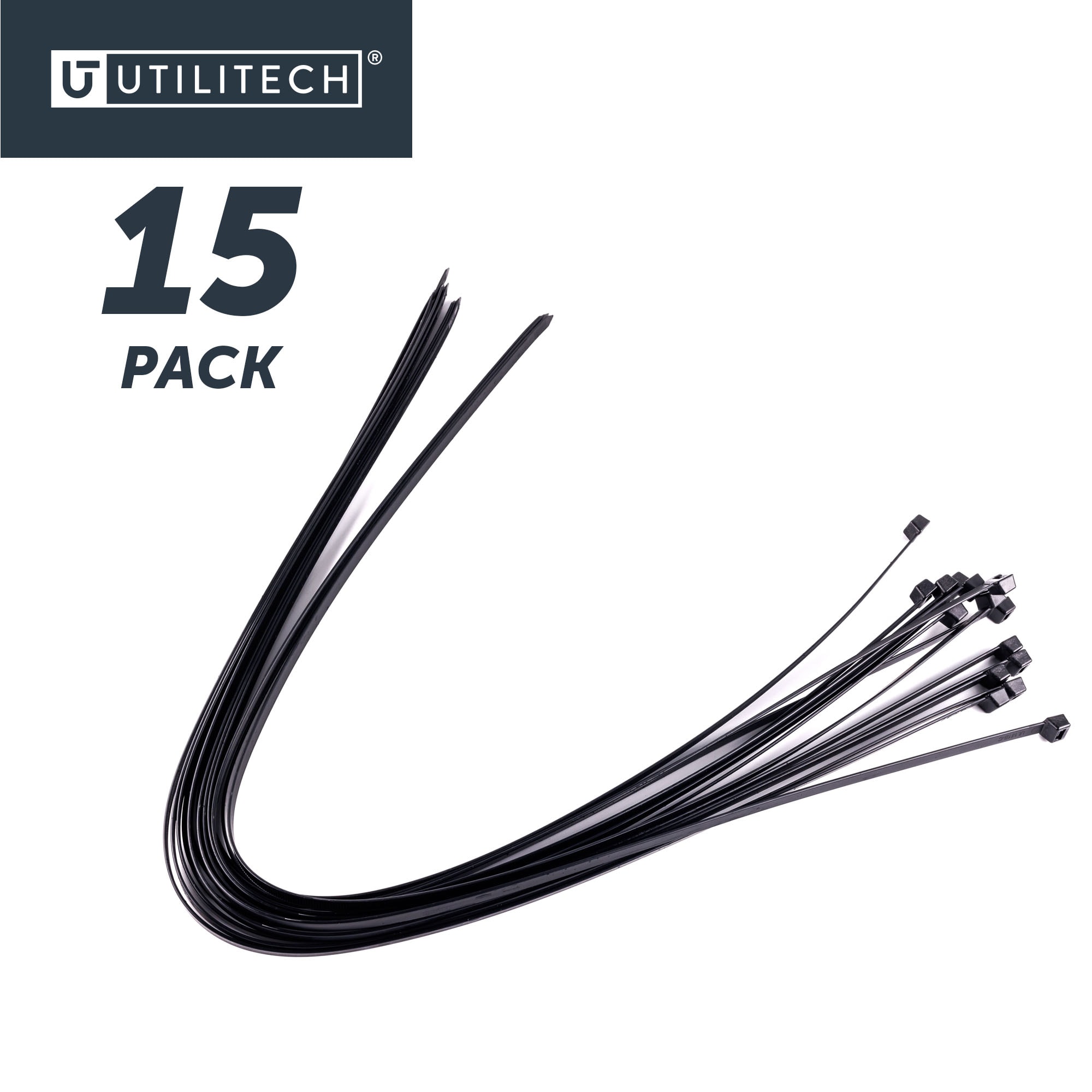 Utilitech 24-in Nylon Zip Ties Black with Uv Protection (15-Pack) in the Cable  Zip Ties department at