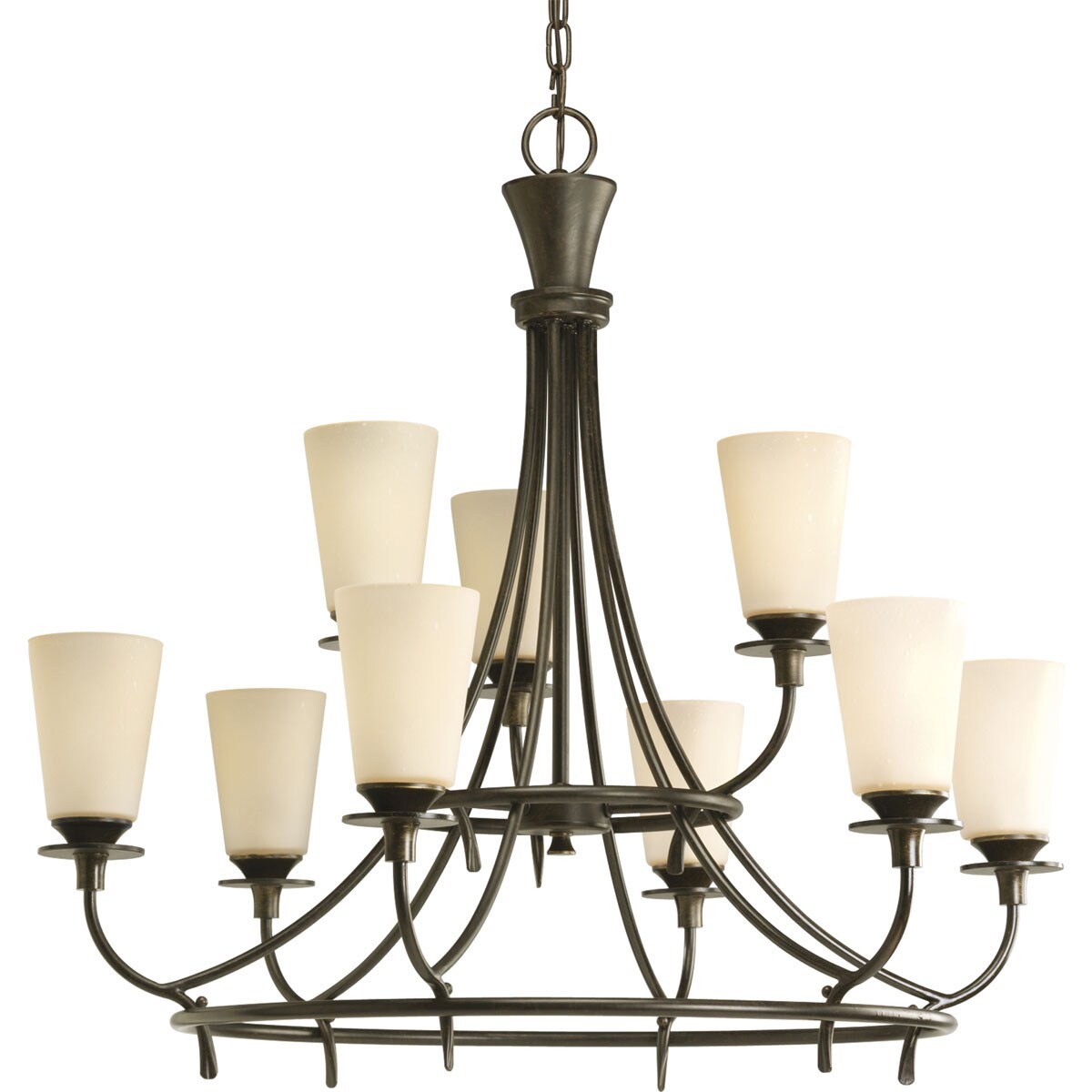Progress Lighting P4039-77 Cantata 9-Light Forged Bronze Transitional Chandelier