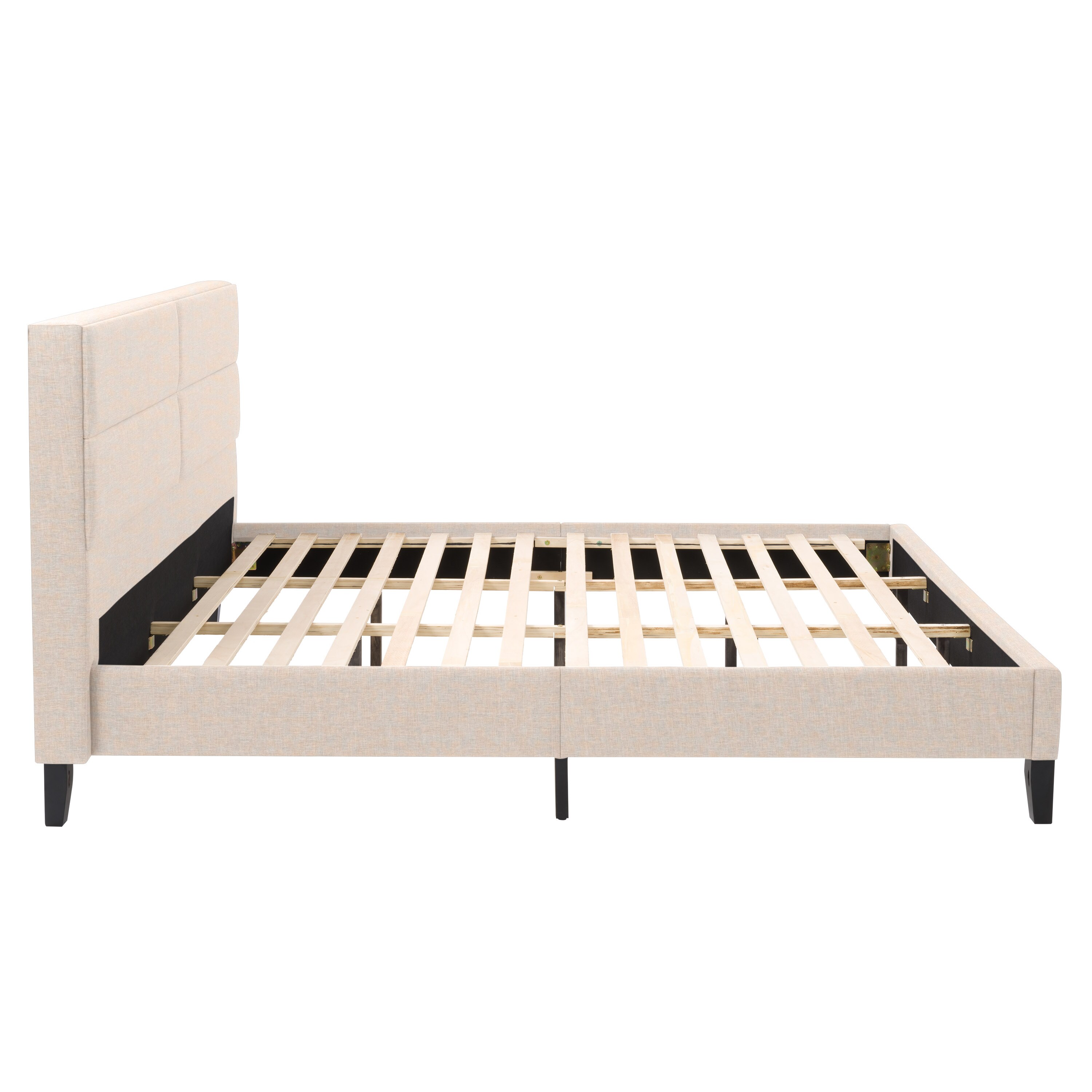 Corliving Bellevue Cream King Upholstered Panel Bed In The Beds 