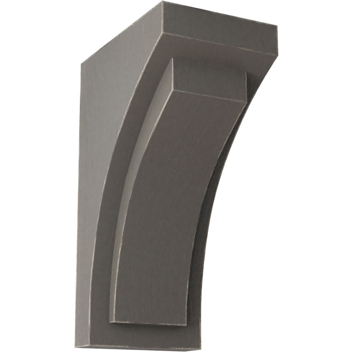 Ekena Millwork CORWD02X03X06FEGY 2.5-in x 3.75-in x 6-in Vintage Decor Finished Rubberwood Gray Wood Paintable/Stainable Corbel