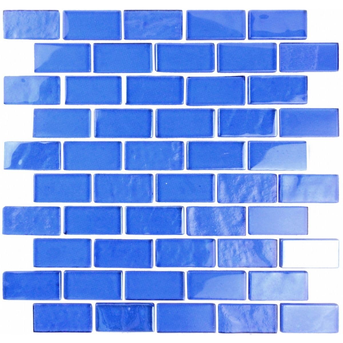 Abolos Landscape 12-Pack Danube Blue/Glossy Textured 12-in x 12-in Glossy Glass Mosaic Floor and Wall Tile