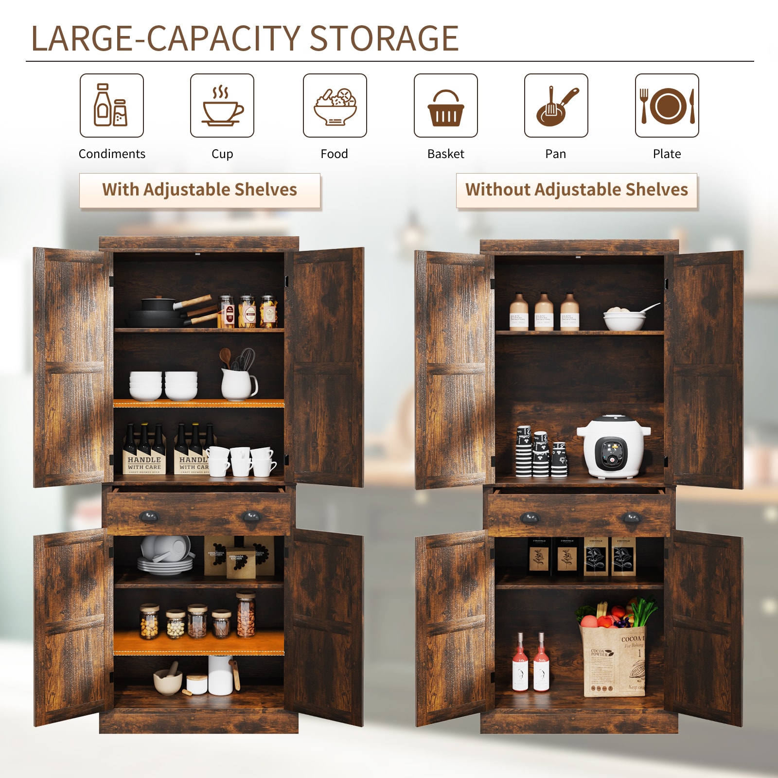 AOXUN H22005BR Dining-Kitchen-Storarge - View #7