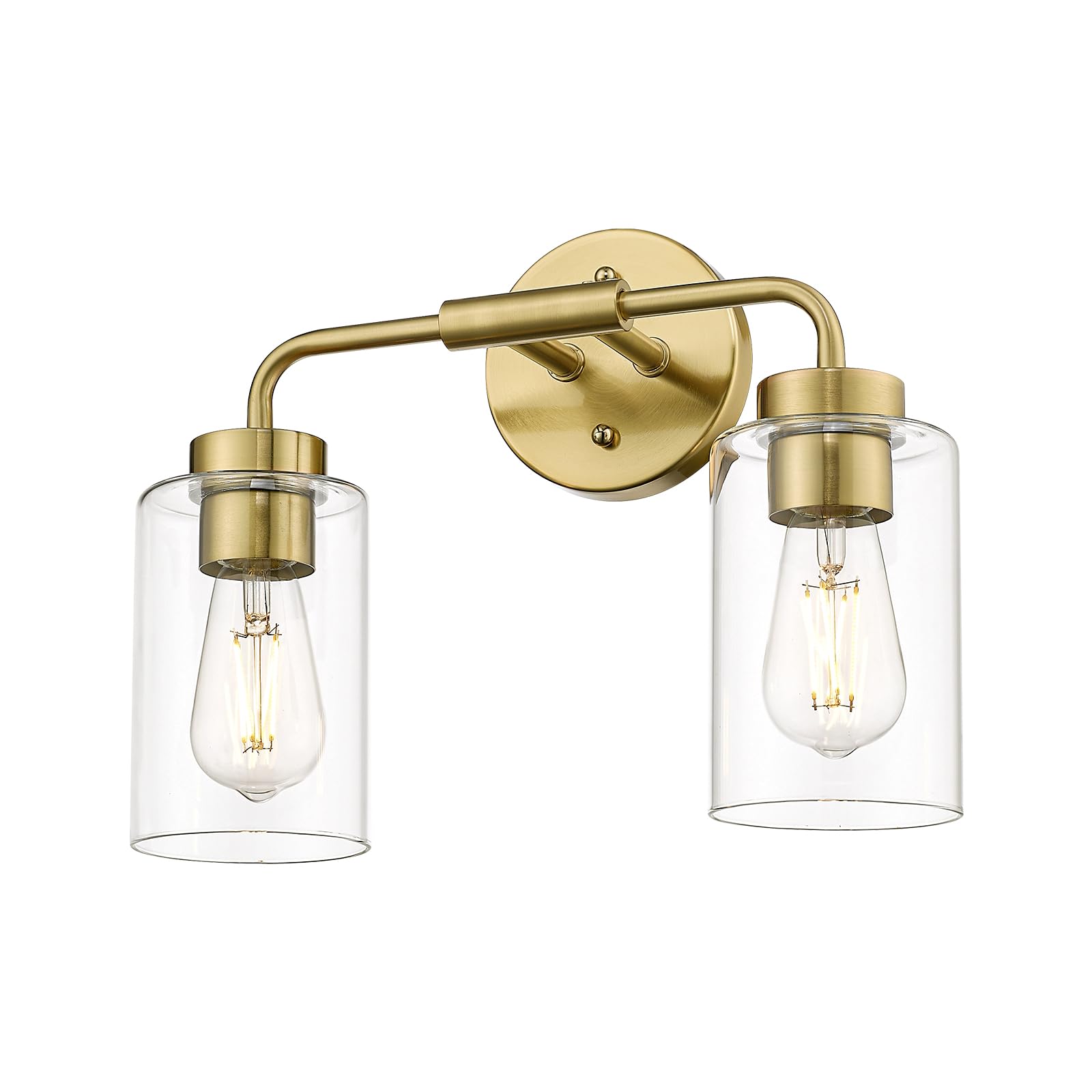 LTMATE LSZS62B-2W BG JAZAVA 14.4-in 2 -Light Brushed Gold Industrial Vanity light