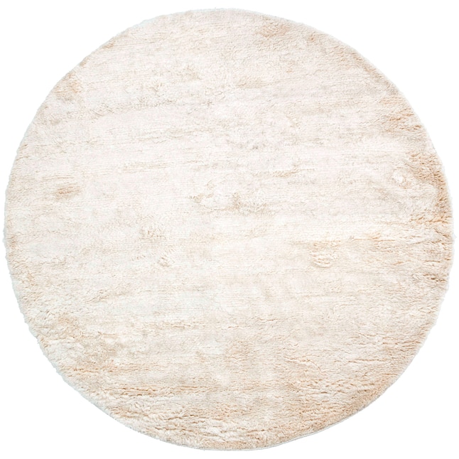 Wool Cream Round Indoor Solid Area Rug, 8 Foot Round Rugs At Lowe S