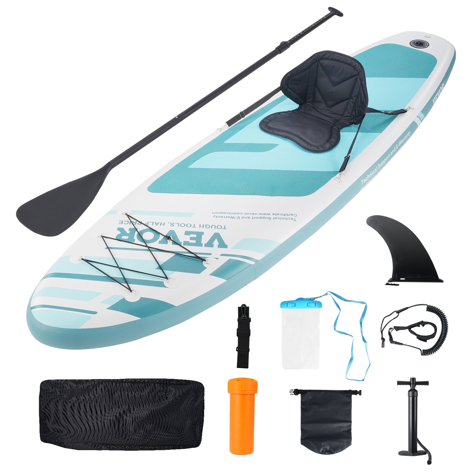 VEVOR CQJBDZYKDZYKM6UX7V0 120 X 33 X 6-IN 330 LBs Aluminum 10.7-ft Inflatable Stand Up Paddle Board