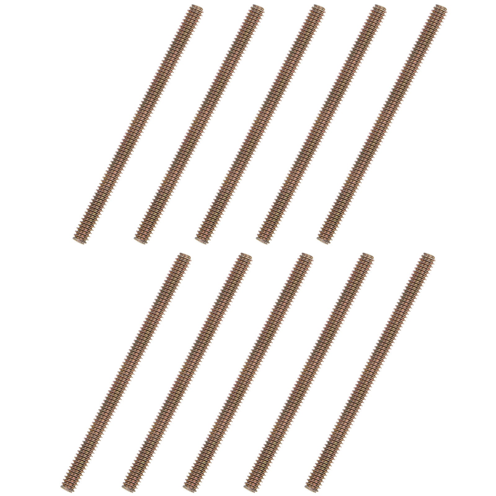 Unique Bargains 10pcs Color Zinc Fully All Threaded Rod 1/4inch-20 4inch Length Carbon Steel Thread Screw for Furniture Mounting Assembly Fastening