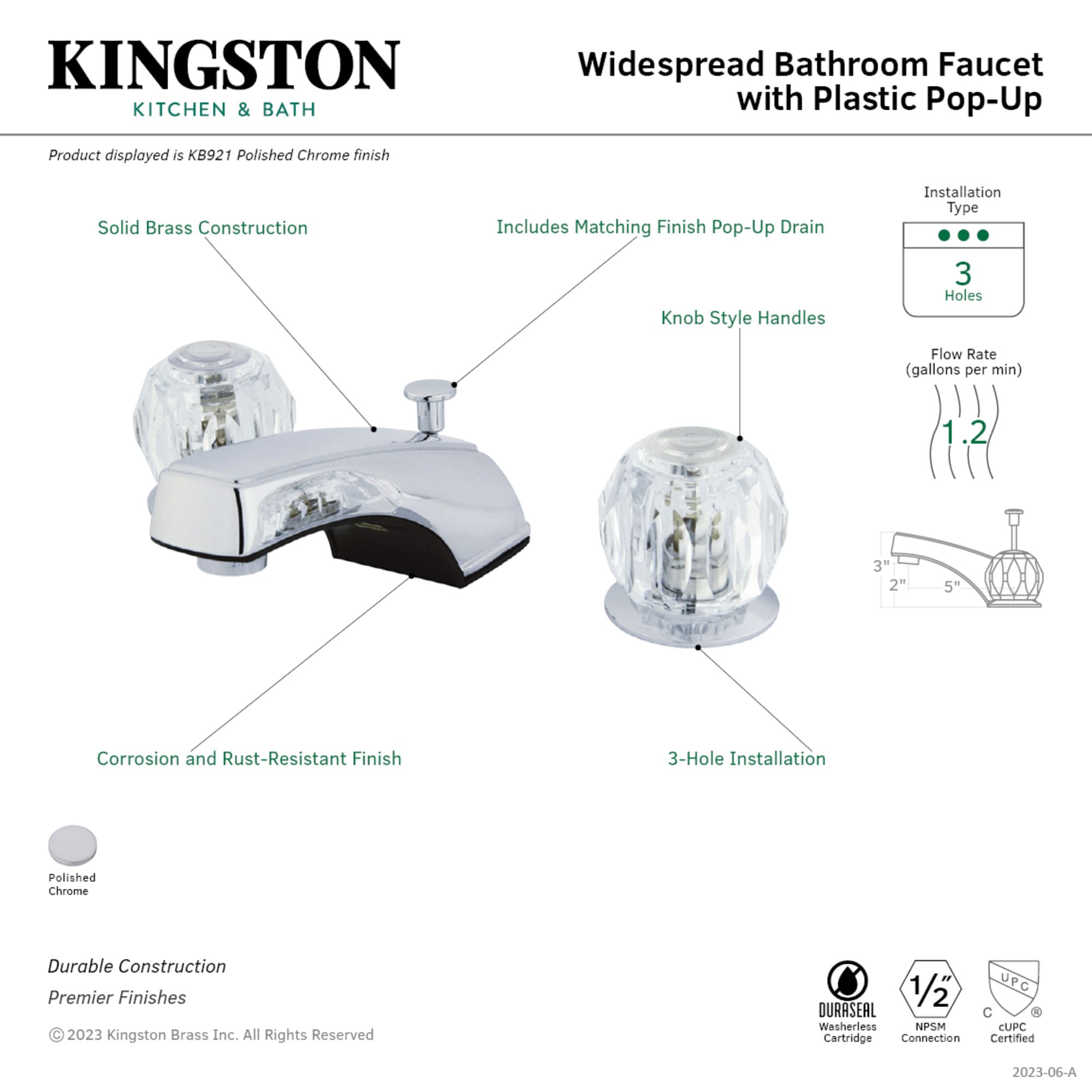 Elements of Design EB921 Lavatory-Faucets - View #2