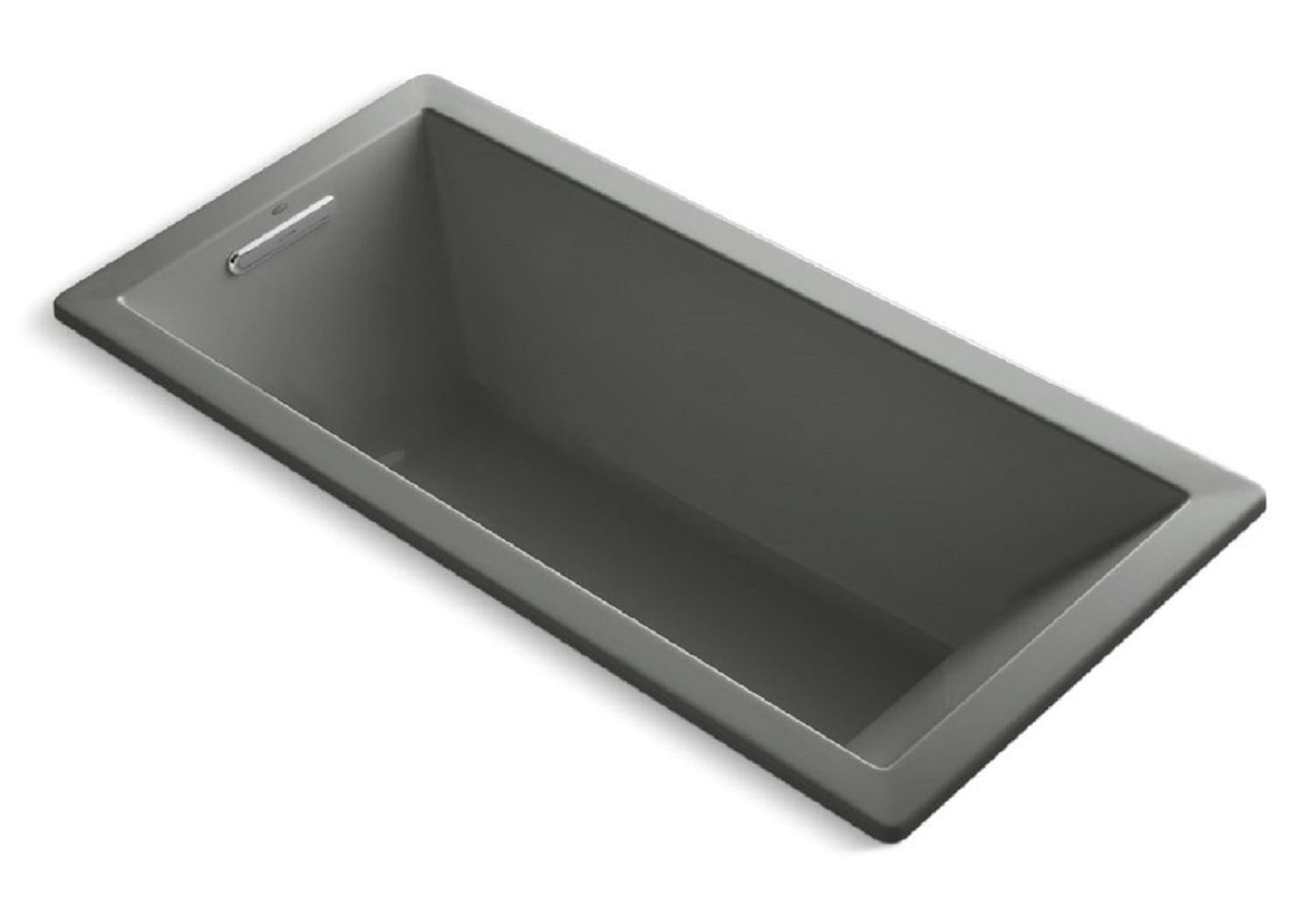 Underscore Collection K-1821-58 66"" Drop-In or Undermount Soaking Bathtub with Integral Lumbar Support and End Drain in Thunder -  Kohler