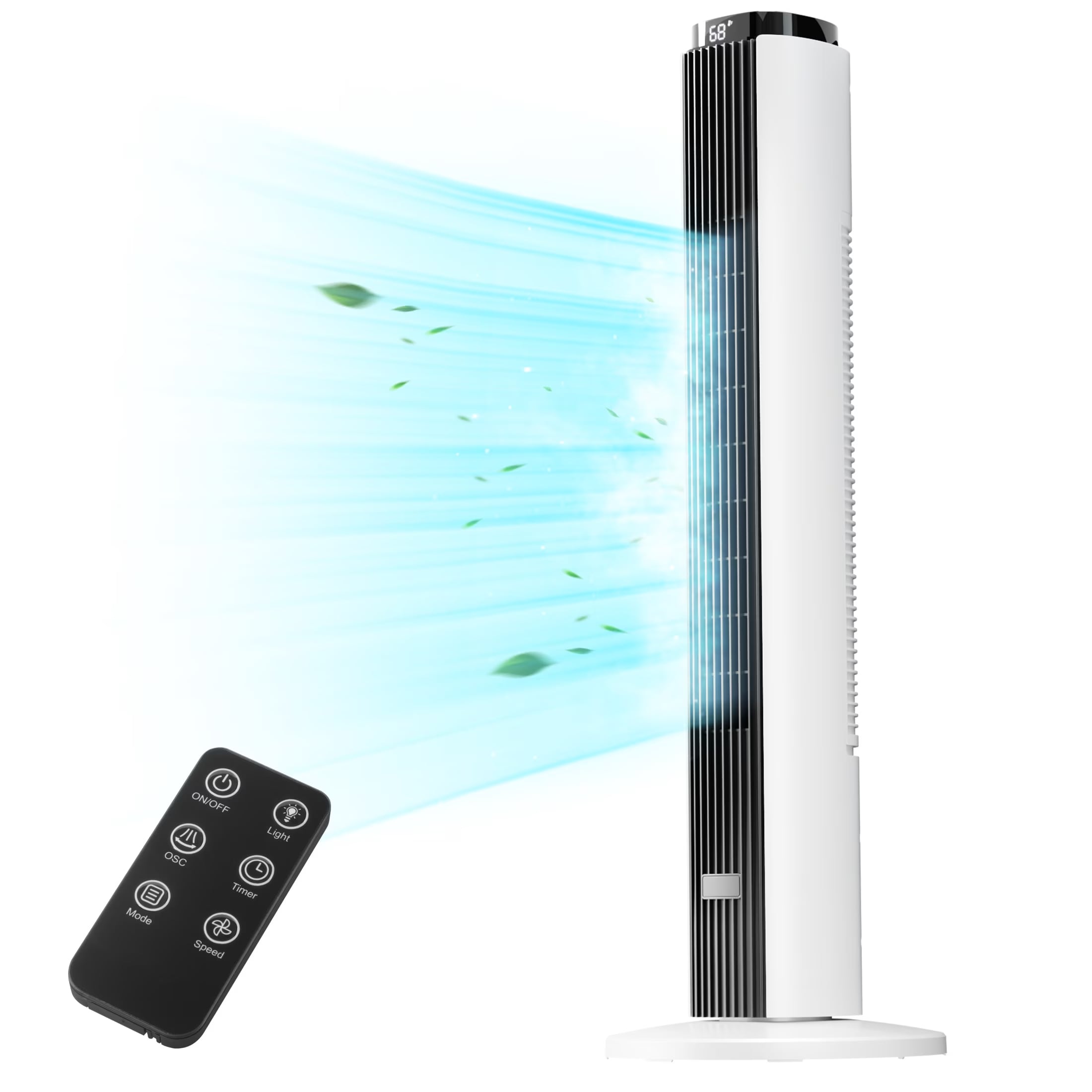 COWSAR 1-in Indoor Tower Fan, in BLACK