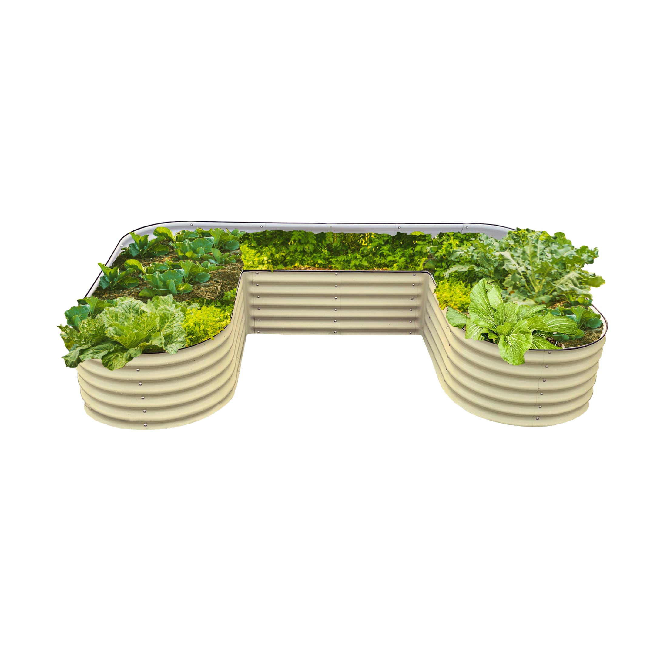 Vego Garden VBUST17W 51-cu ft 66-in W x 102-in L x 17-in H Pearl White Galvanized Metal Raised Garden Bed