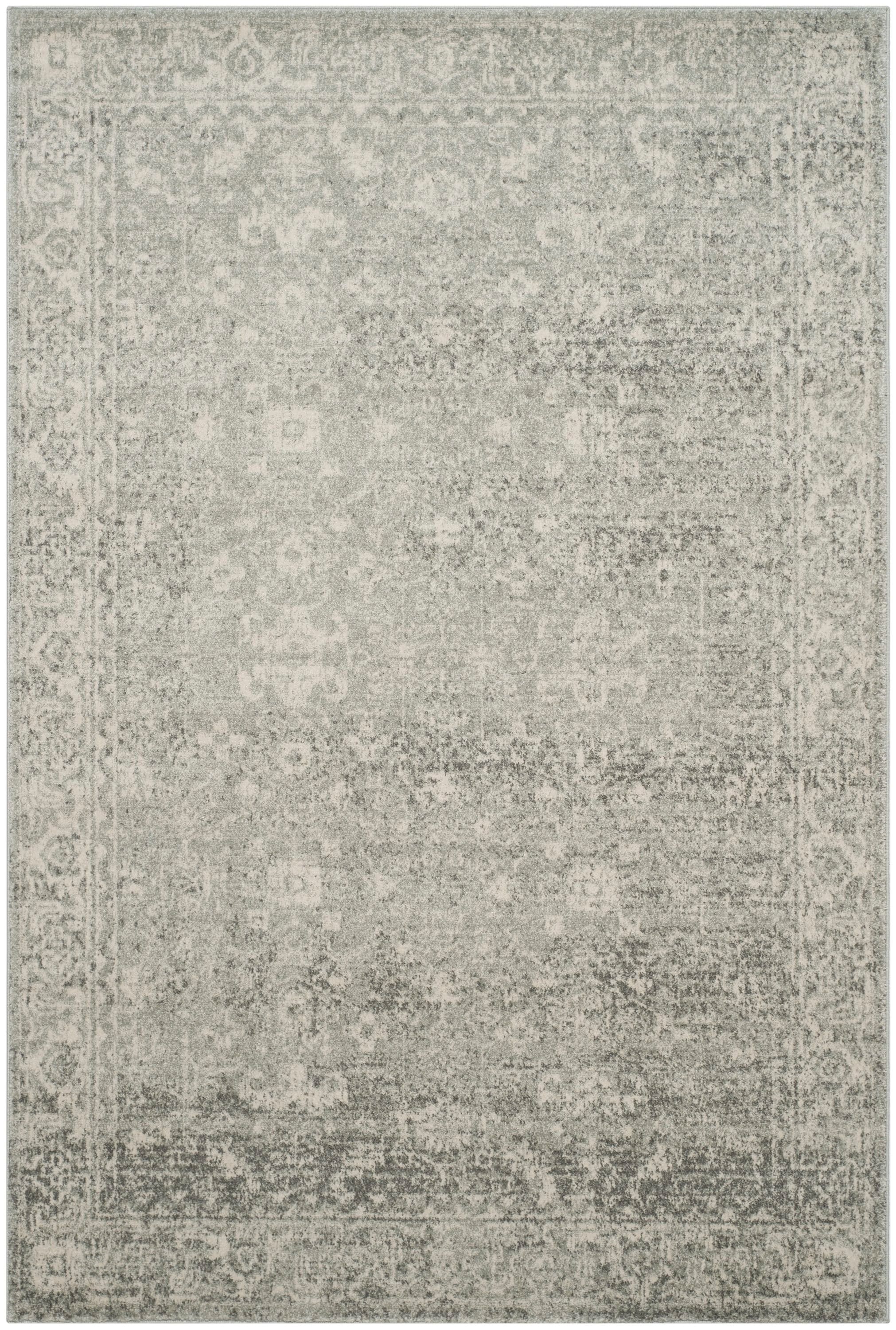Safavieh EVK270Z-5 Evoke Likoma 5 x 8 (ft) Loomed Polypropylene Silver/Ivory Rectangular Indoor Distressed/Overdyed Vintage Area rug