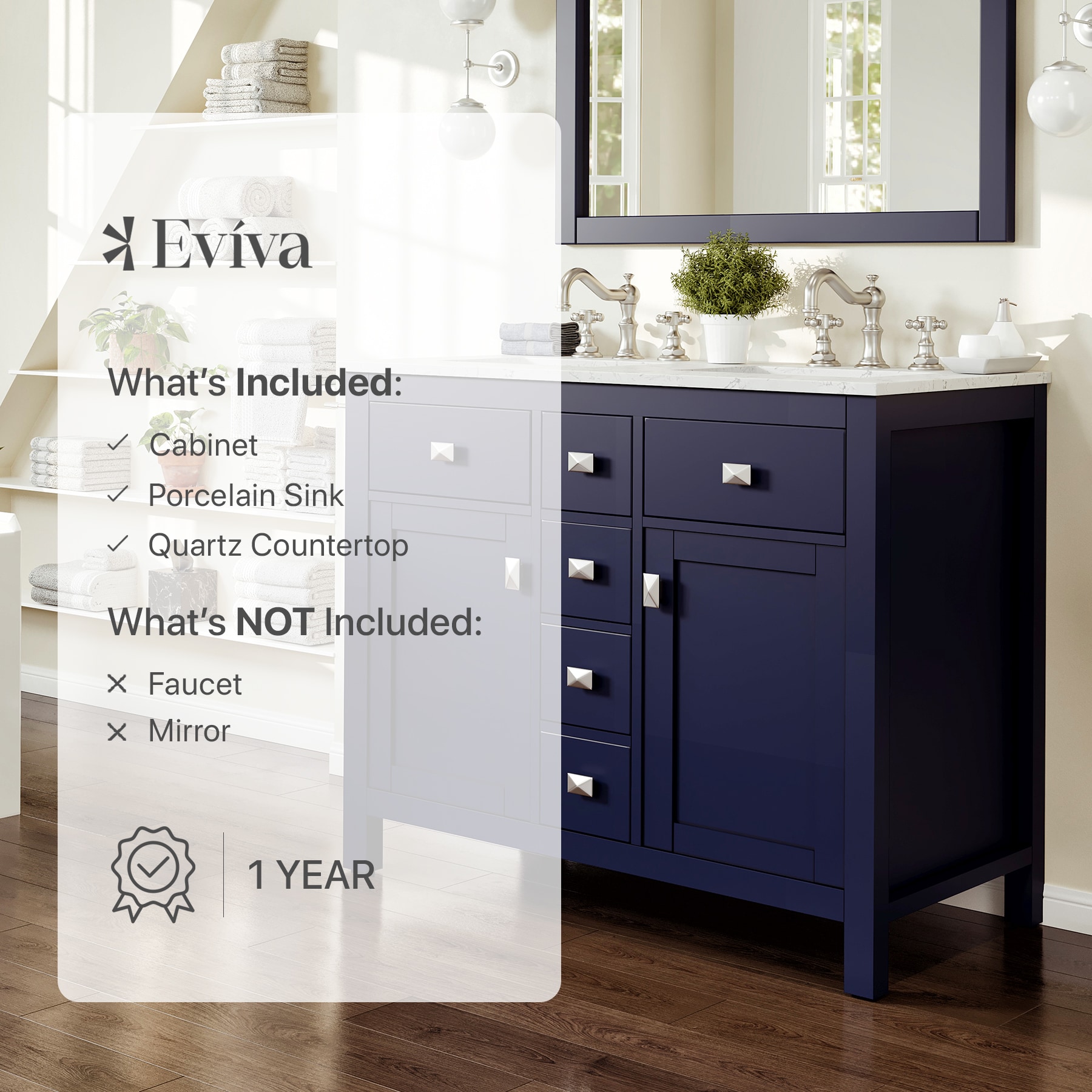 Eviva TVN313-44BLU-DS Bath-Vanity-Combo - View #7