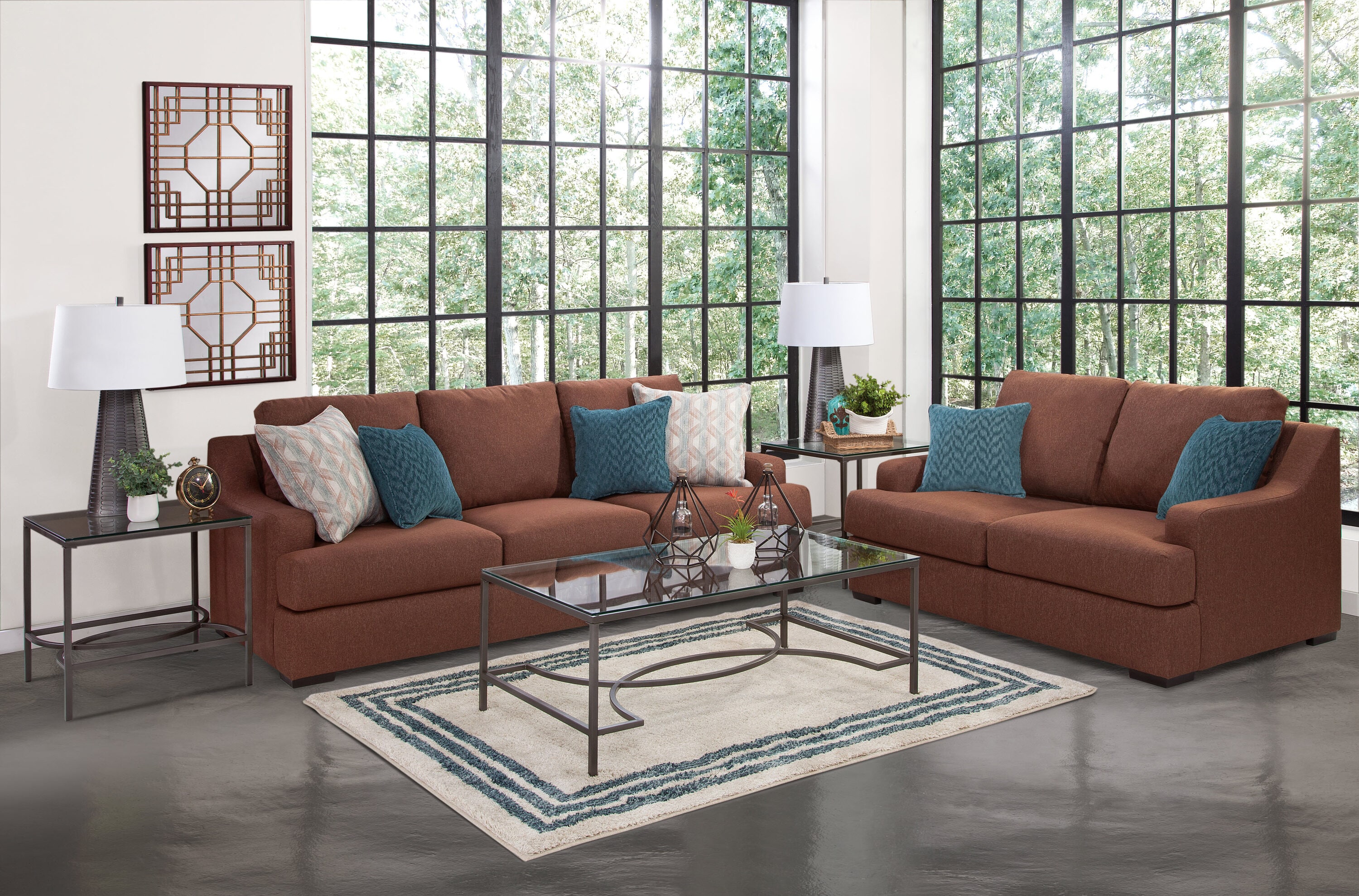 OSHOME 8-010-A65V2 90-in Casual Cinnamon Sofa