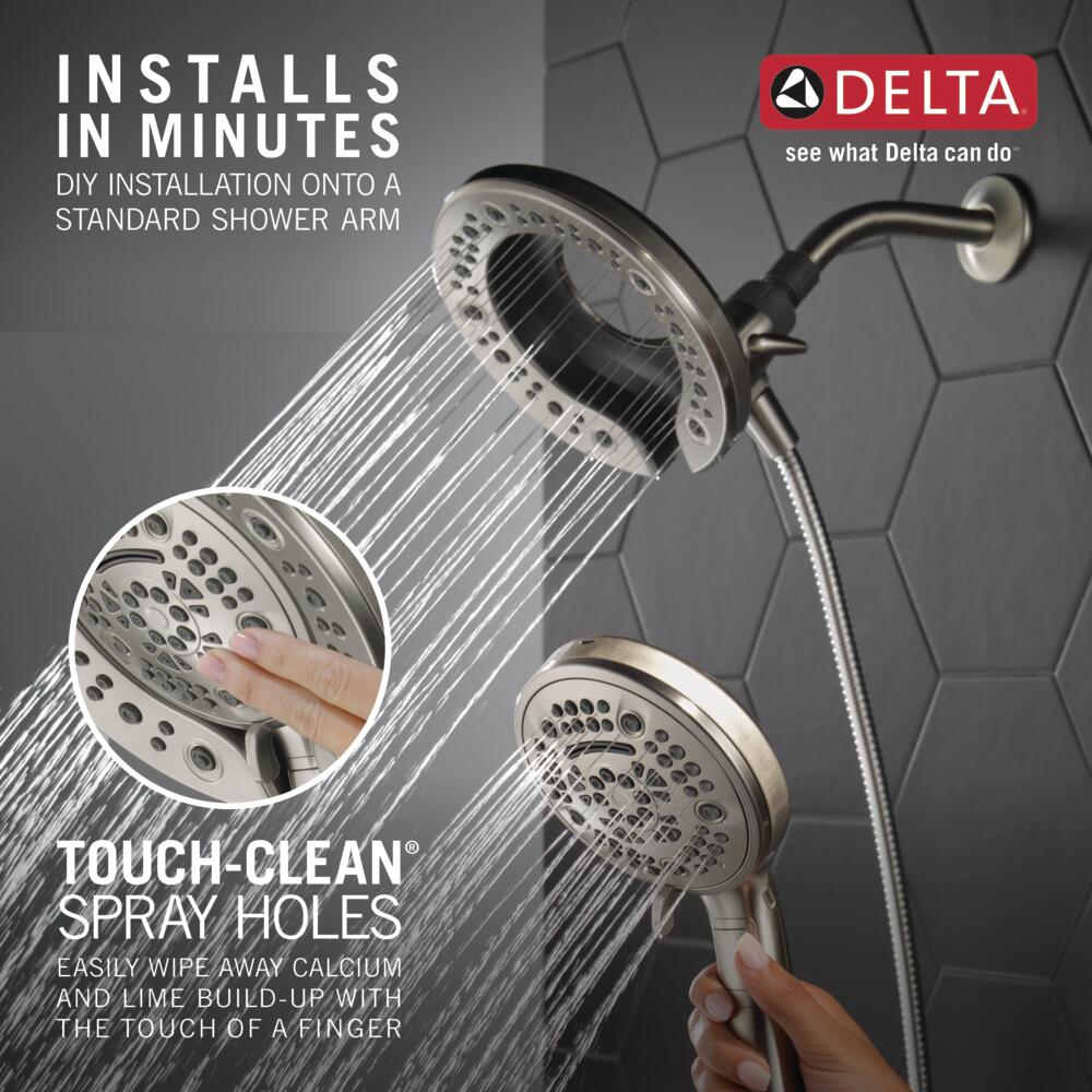 Delta Satin Nickel Dual Shower Head 2.5-GPM (9.5-LPM) in the Shower ...