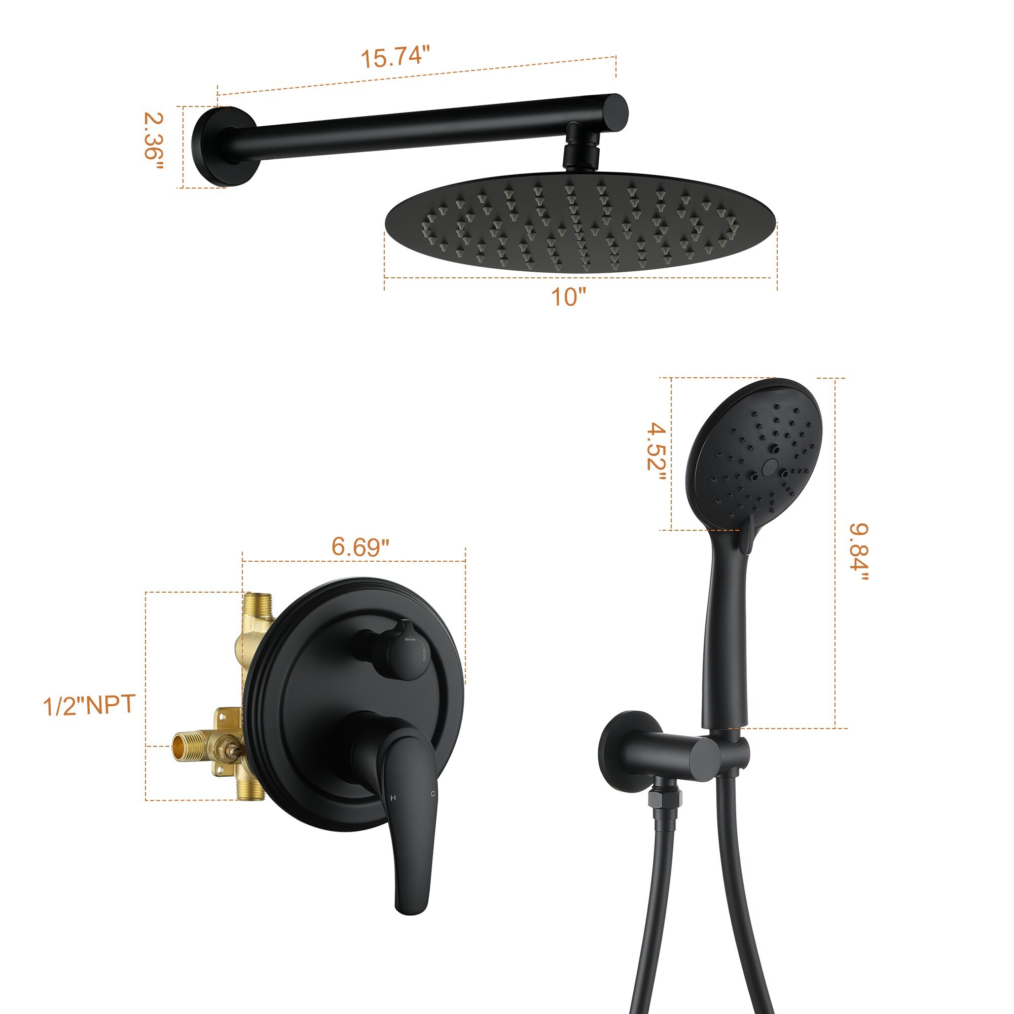 CASAINC CASA03CP-12 Showerhead-Bar-Panels - View #11