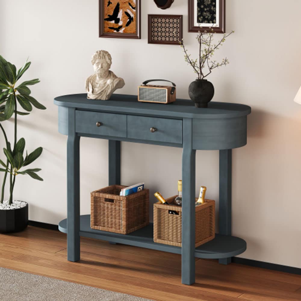 Oaks Decor OAN715796M Console table with drawers Casual Navy Console table