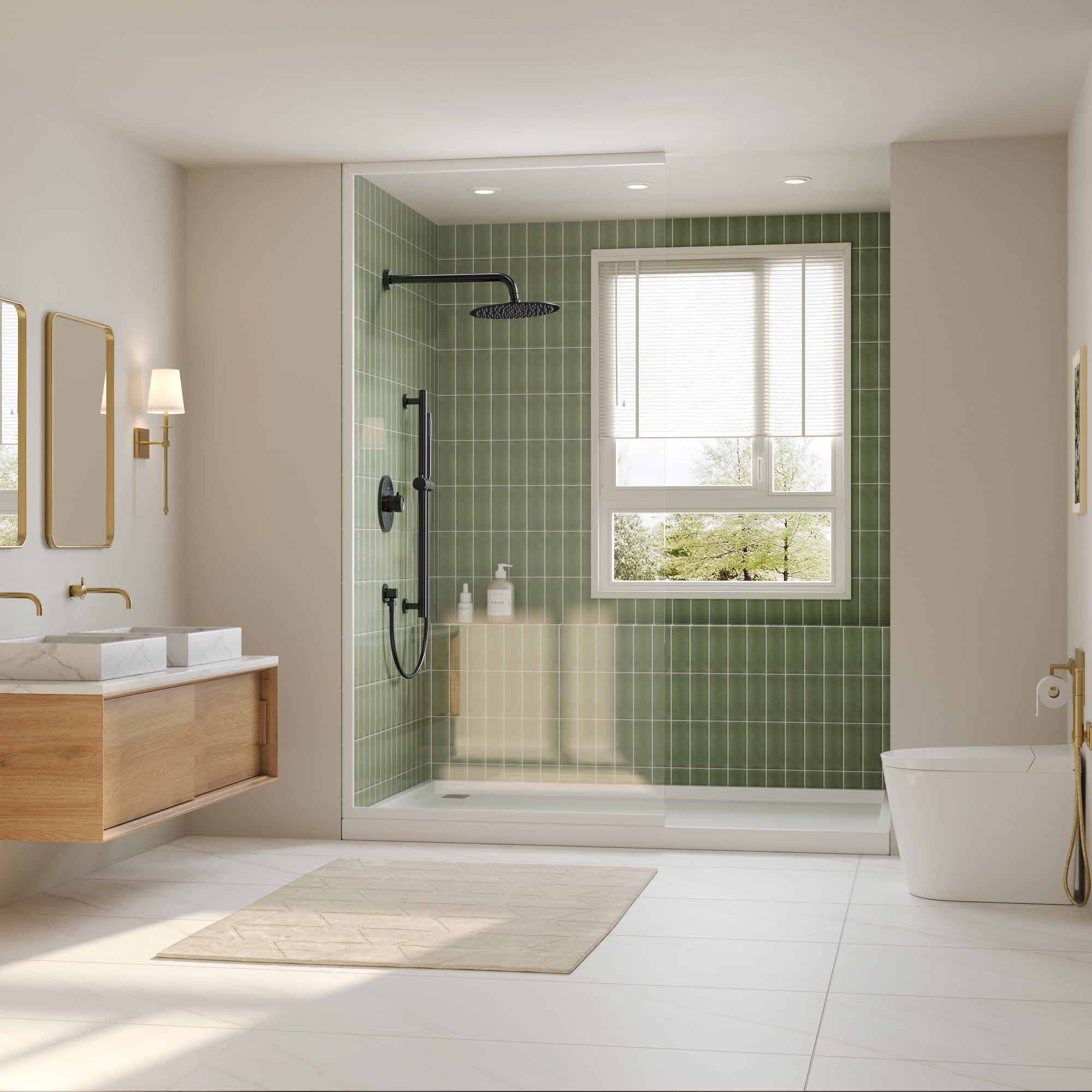 EVERSTEIN SFS-1013-BK10 Showerhead-Bar-Panels - View #2