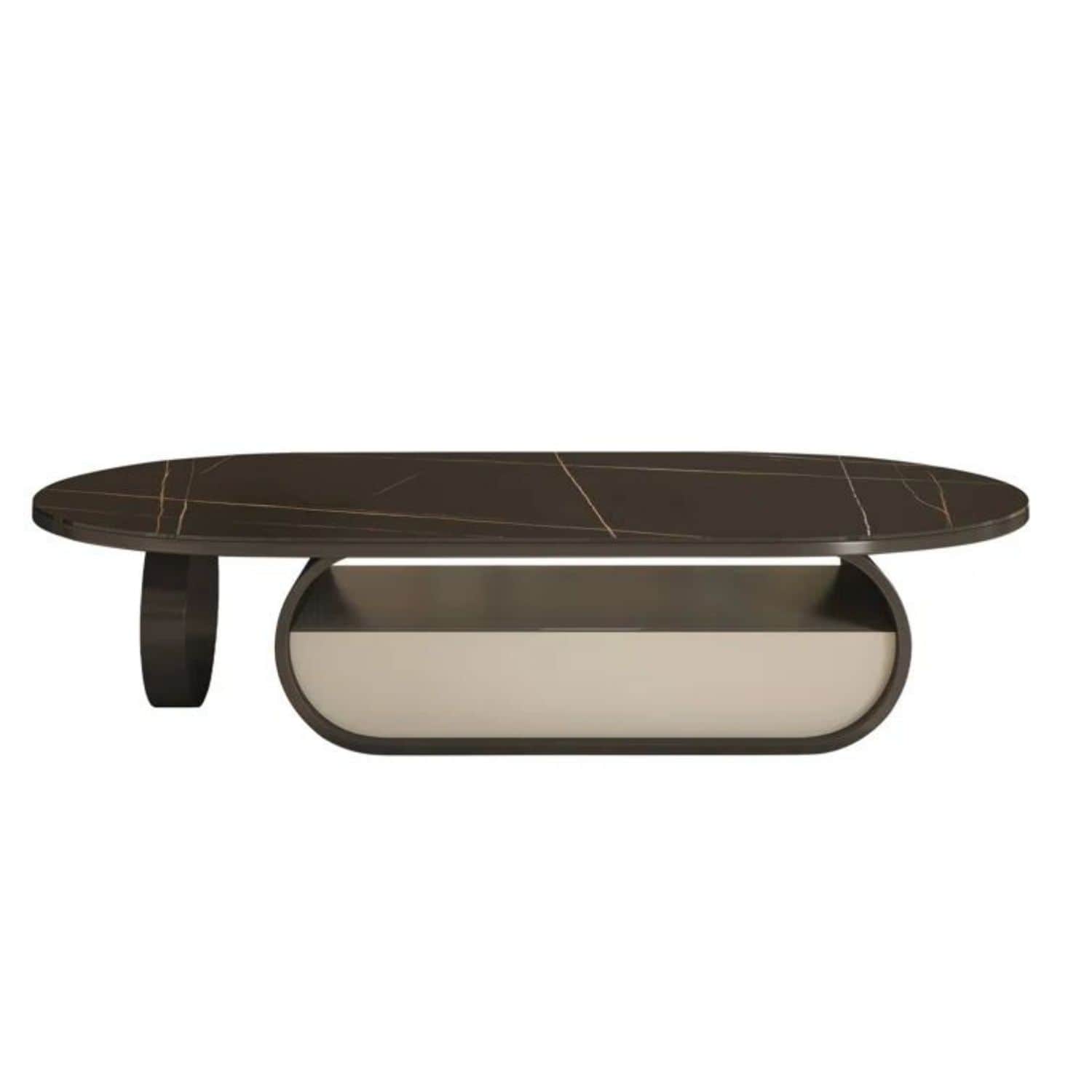Oizaye DB-LX-CT-3303 Courtlandt Faux Marble Walnut Faux marble Modern Coffee Table with Storage