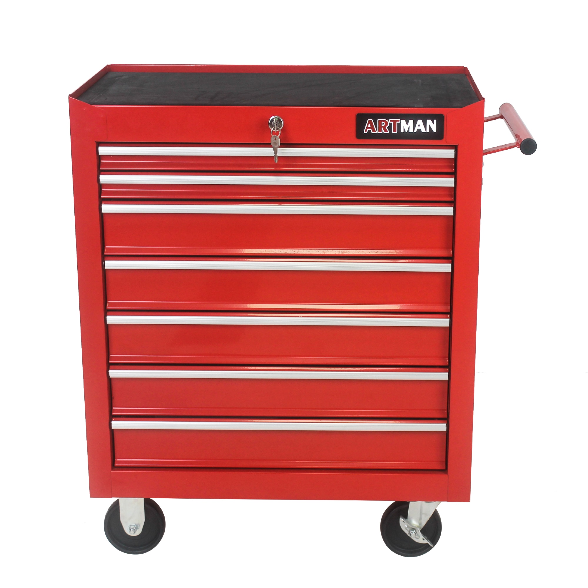 Siavonce ZX-107330 Bottom Tool Cabinets 13-Inches W x 30-Inches H 7 -Drawer Steel Rolling Tool Cabinet ( Red )