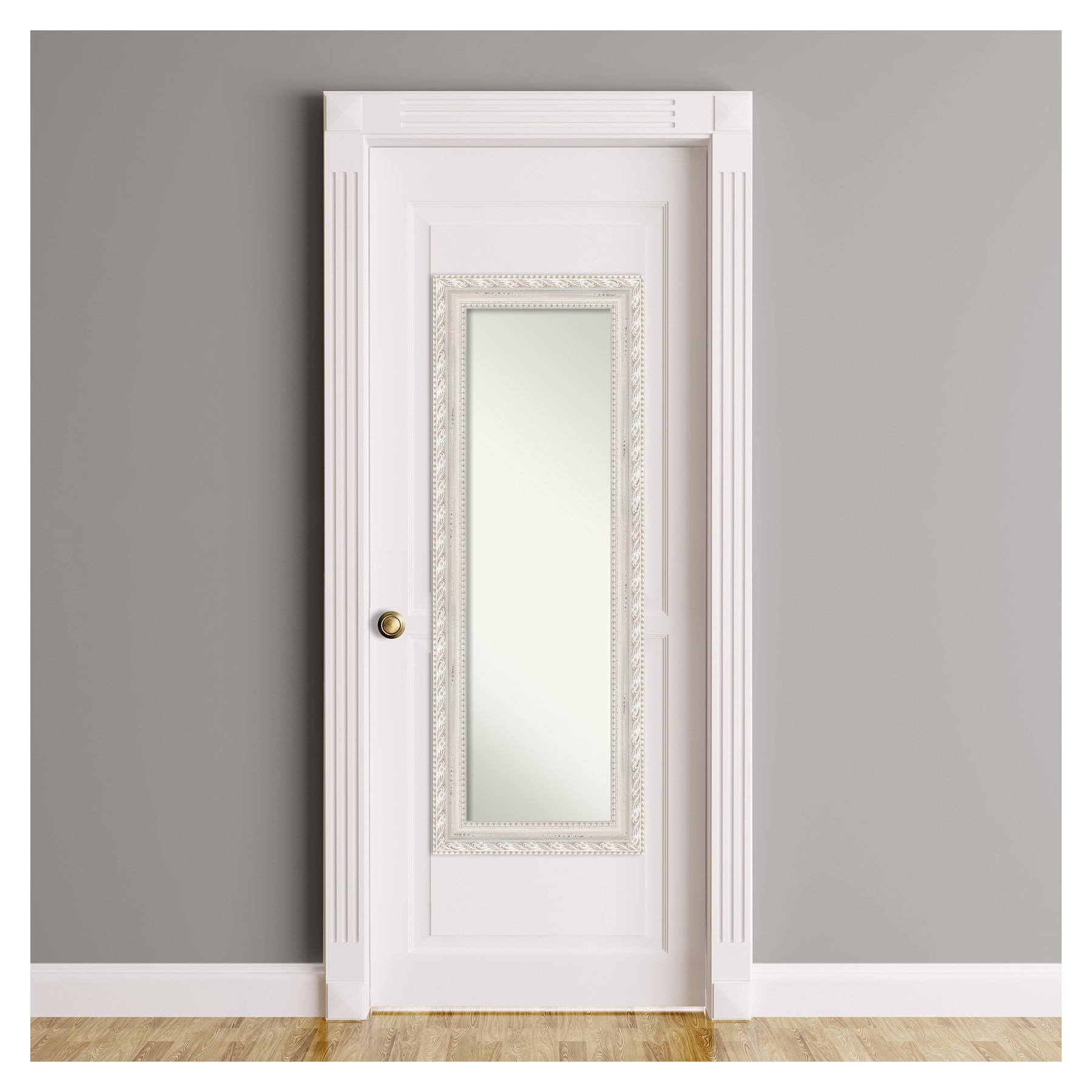 20"x54" Non-Beveled Opera Wood Door Mirror, Wall-Mountable - Amanti Art