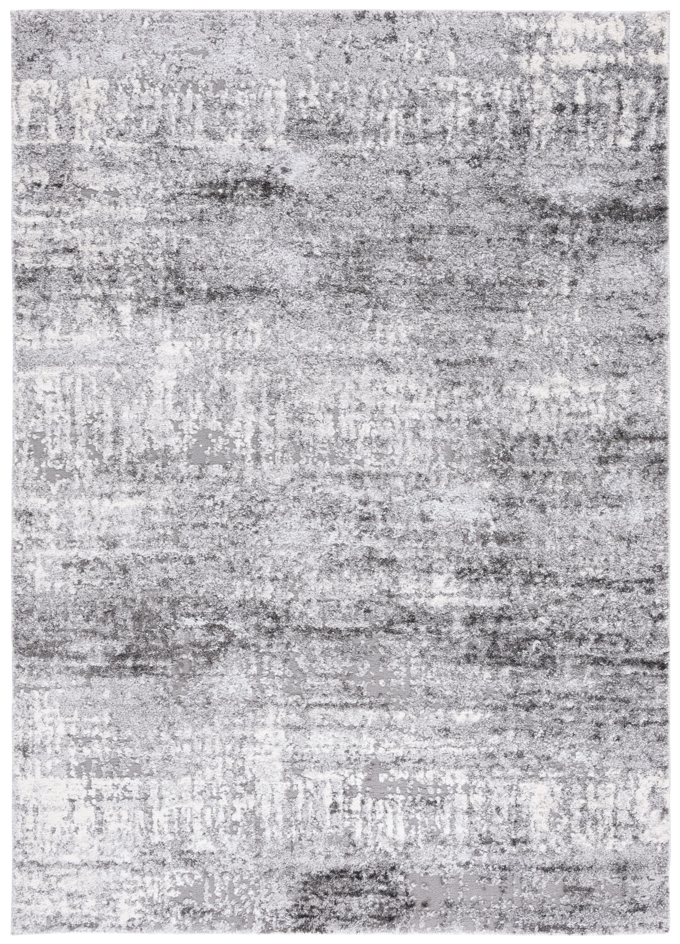 Safavieh RVE358F-9 9 x 12 (ft) Loomed Polypropylene Gray/Dark Gray Rectangular Indoor Distressed/Overdyed Mid-Century Modern Area rug