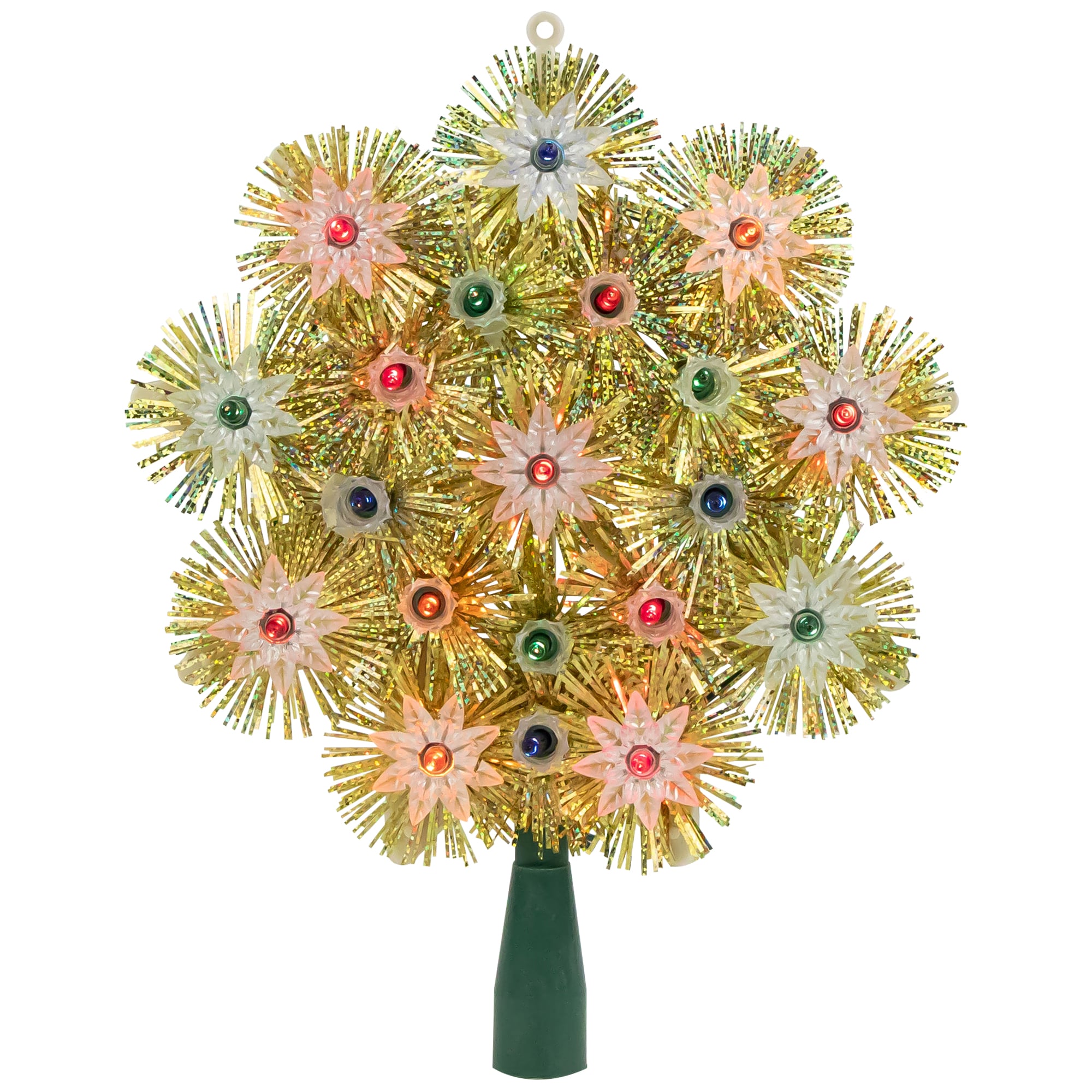 Northlight 8-in Snowflake Gold Multicolor Christmas Tree Topper