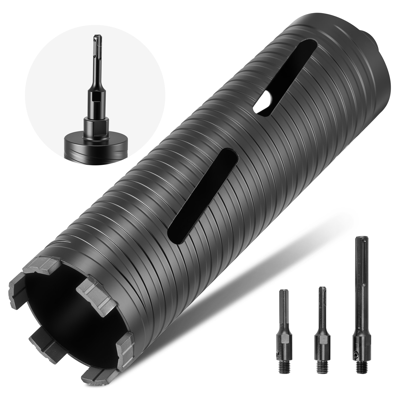 Mecale 3-in Dry Diamond Core Drill Bit 9-1/2-in Depth 5/8-11 Thread for Concrete Masonry Black