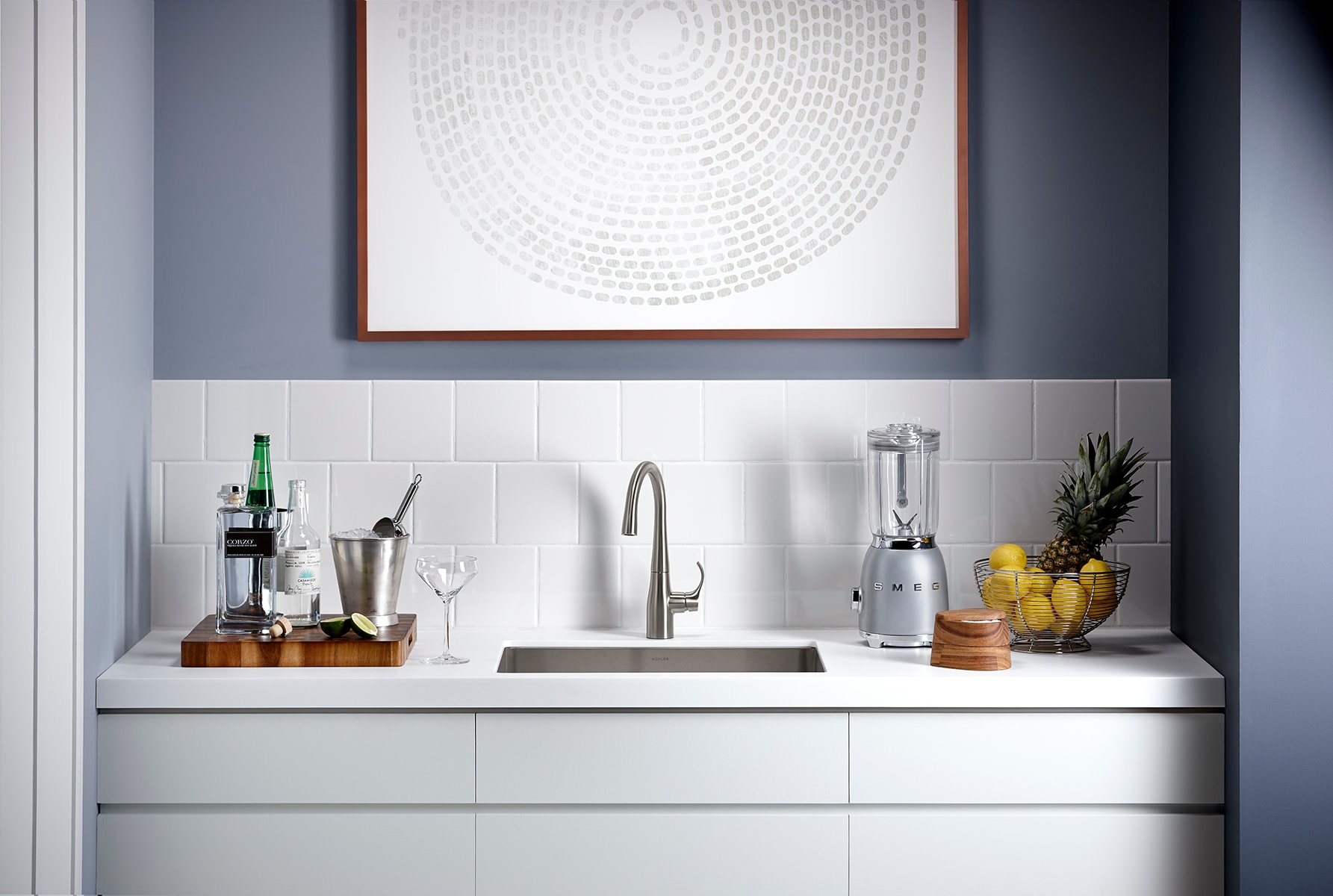 Vibrant Stainless Steel High-Arch Single-Handle Bar Faucet