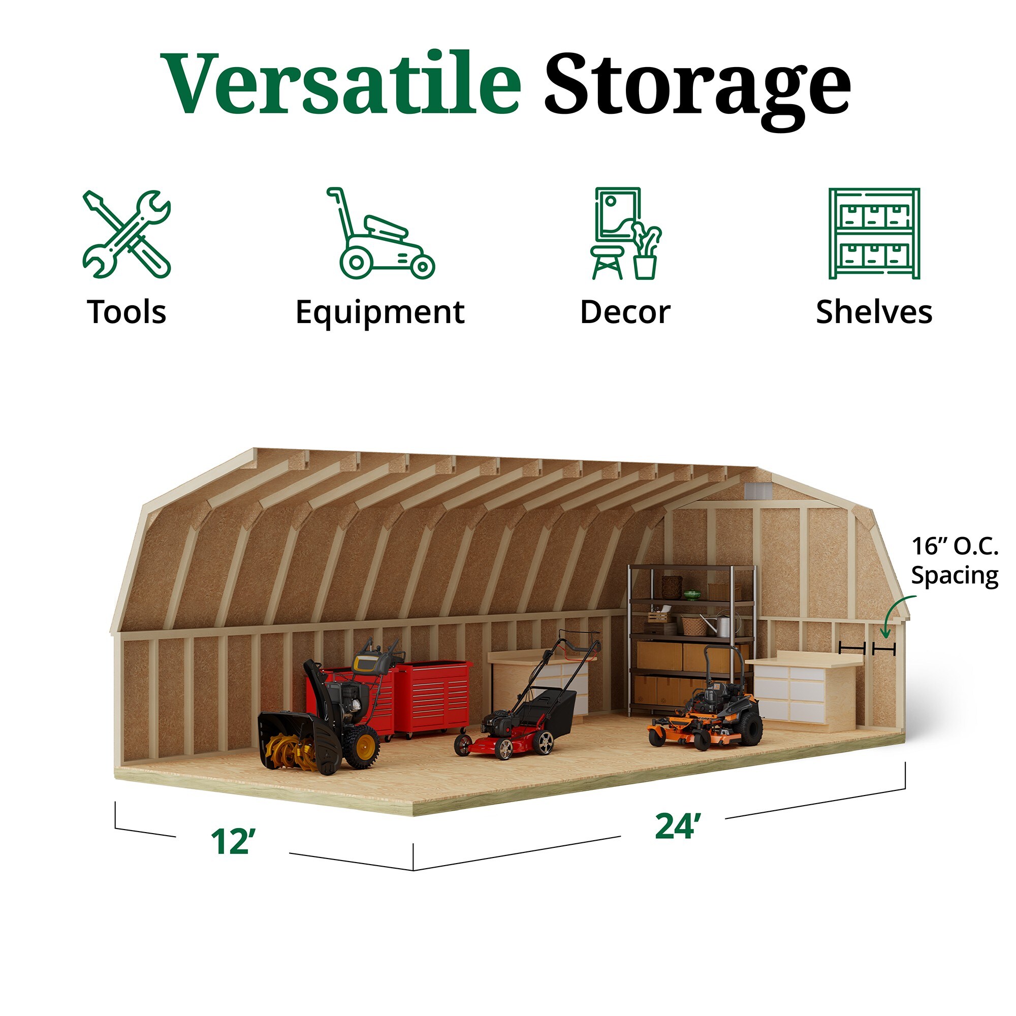 Little Cottage Co 12X24 CGB-4-PC Wood-Storage-Buildings - View #5
