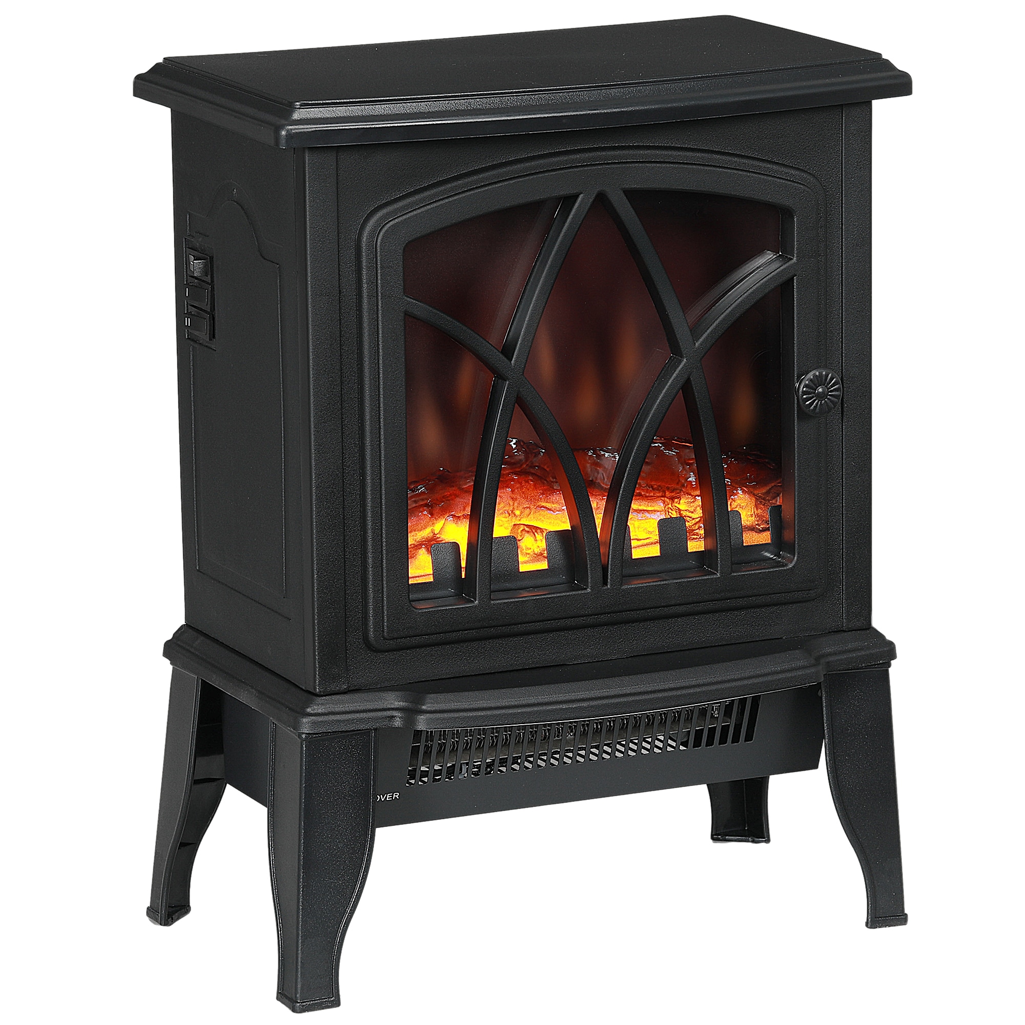 Siavonce 15-in W Black Free standing Infrared quartz Corner Electric Fireplace