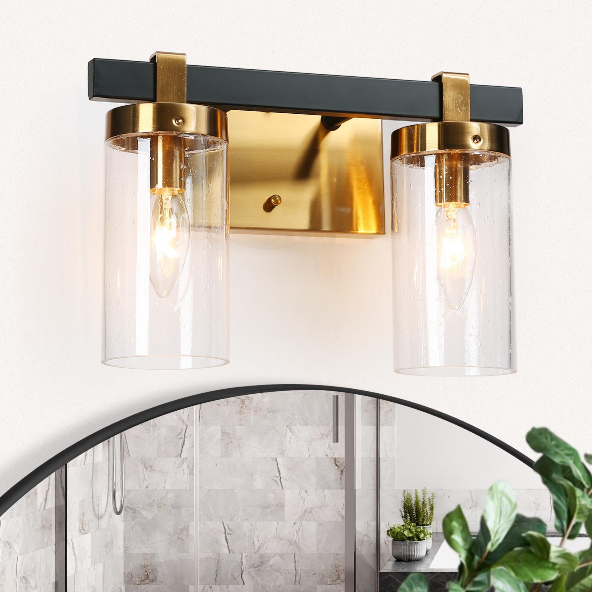 ZEVNI L33IYJ2EW4662ST7 Fairyl 12-in 2 -Light Polished Brass Modern/contemporary Vanity light