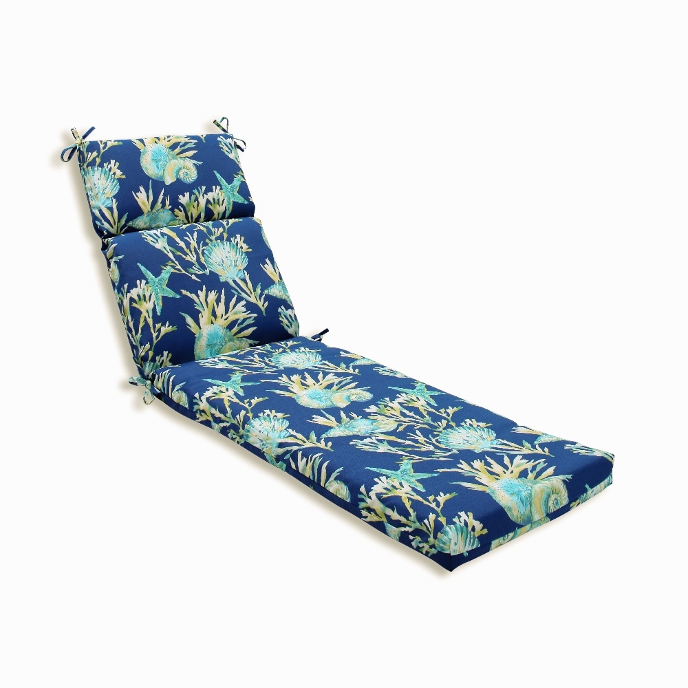 Pillow Perfect 592947 Daytrip Pacific 72.5-in x 21-in Blue Patio chaise lounge chair cushion