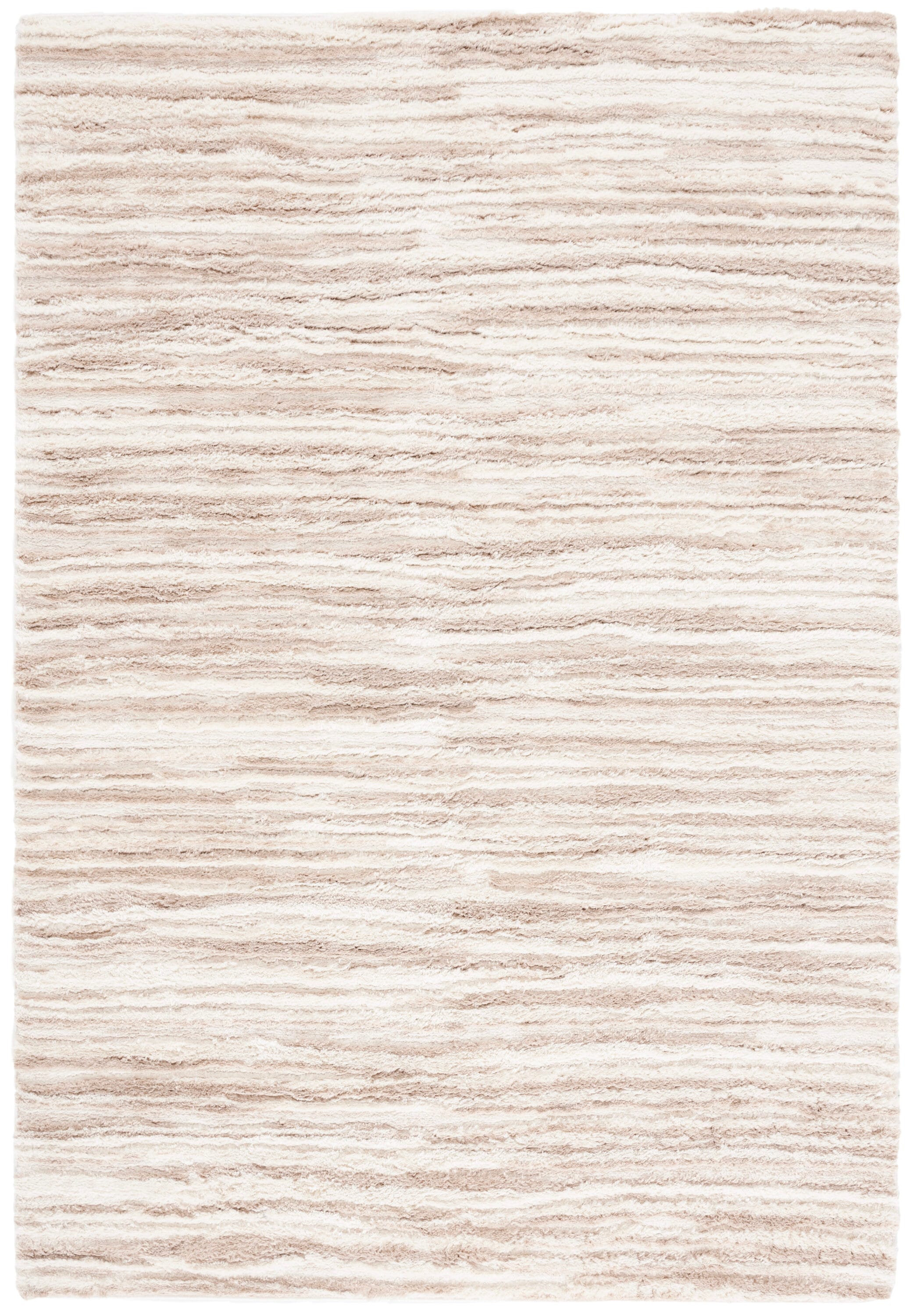 Safavieh STE908B-5 5 x 8 (ft) Loomed Polyester Ivory/Beige Rectangular Indoor Stripe Mid-Century Modern Area rug