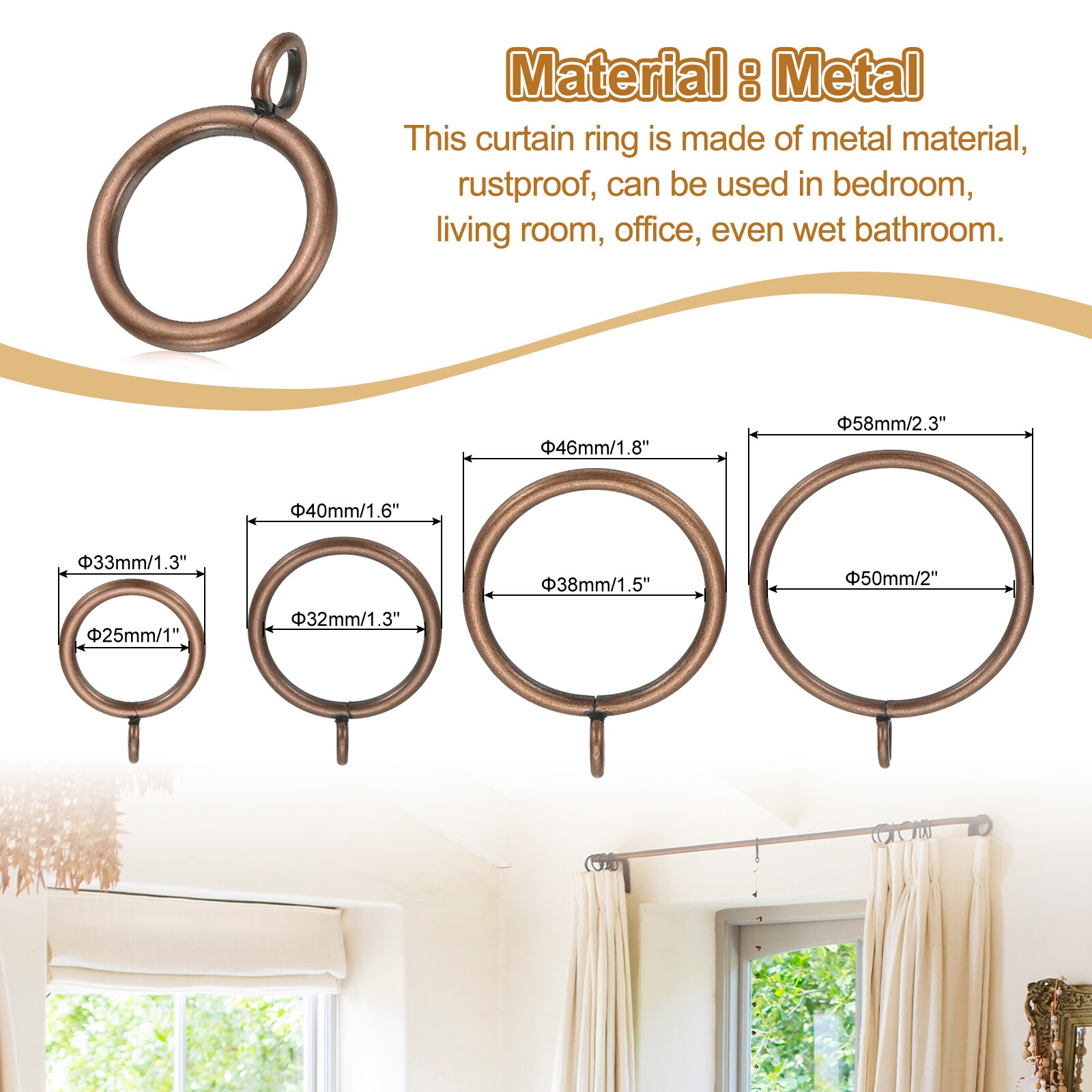 PATIKIL S25093001UX7583 Curtain-Rings - View #4