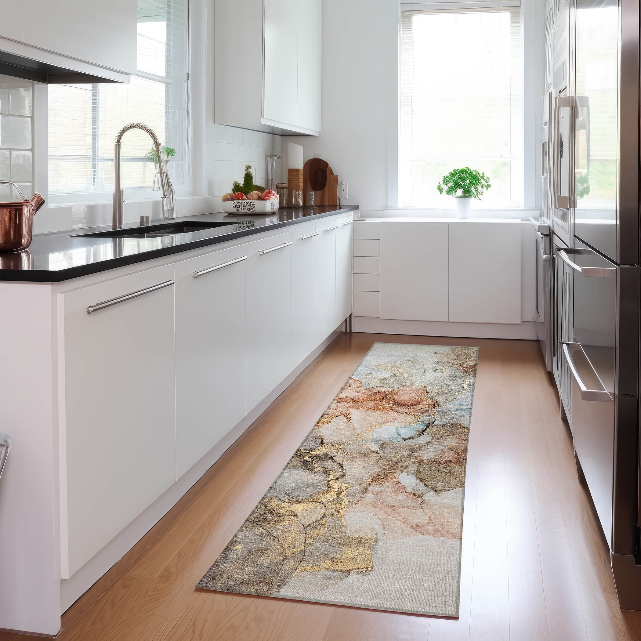 Addison Rugs ACN520BG2X8 Chantille ACN520BG 2 x 7 (ft) Polyester Beige Rectangular Indoor/Outdoor Geometric Machine washable Area rug