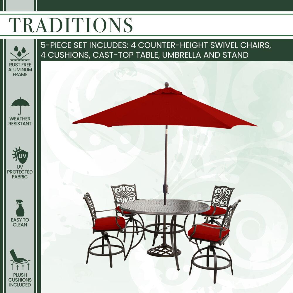 Hanover TRADDN5PCBR-SU-R Patio-Dining-Sets - View #2