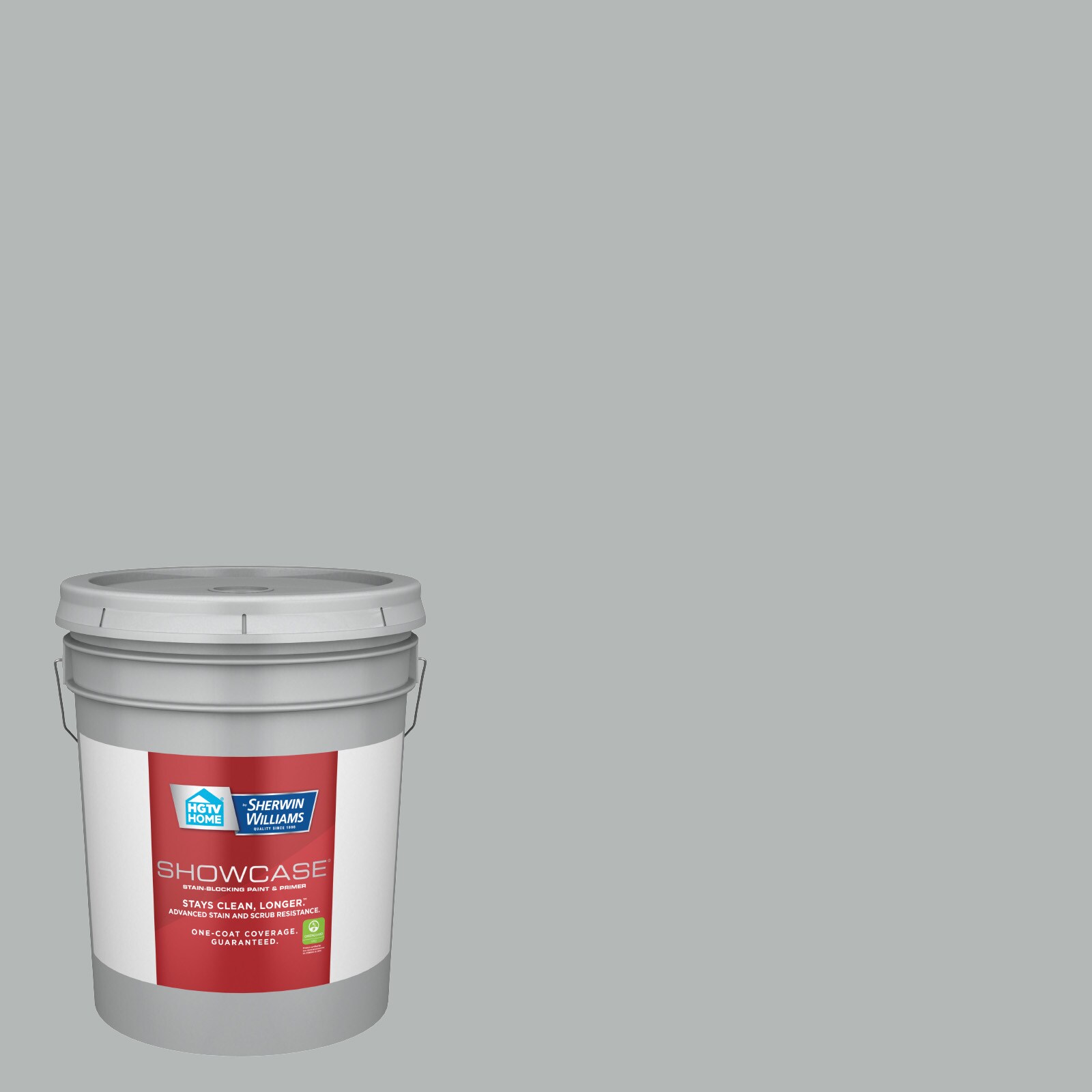 HGTV HOME by Sherwin-Williams 4008-1B-935244 Showcase Flat Polished Silver 4008-1B Acrylic Interior Paint Paint + Primer ( 5-gallon )