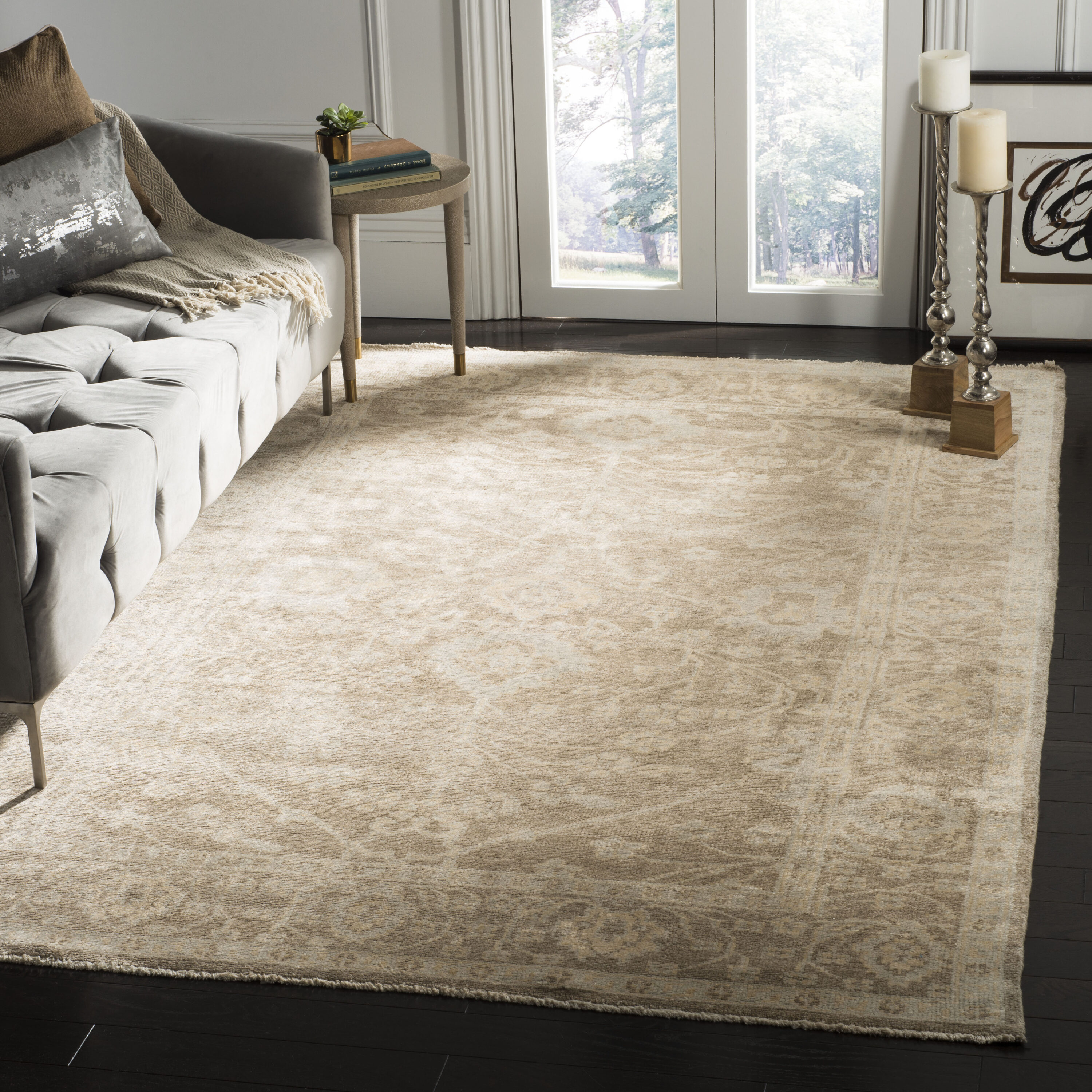  Oushak 601 Gray/Gray Traditional 6ft x 9ft Medium Rectangle Rug
