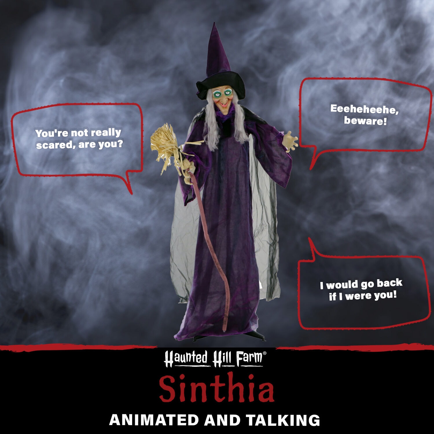 Haunted Hill Farm HHWITCH-5FLSA Halloween-Animatronics - View #2