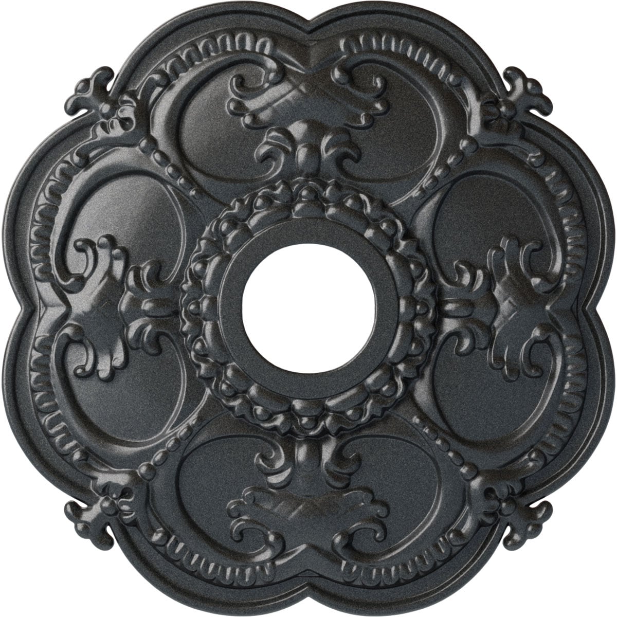 Ekena Millwork CM17ROPES Rotherham 18-in W x 18-in L Painted Pewter Polyurethane Whole Ceiling Medallion