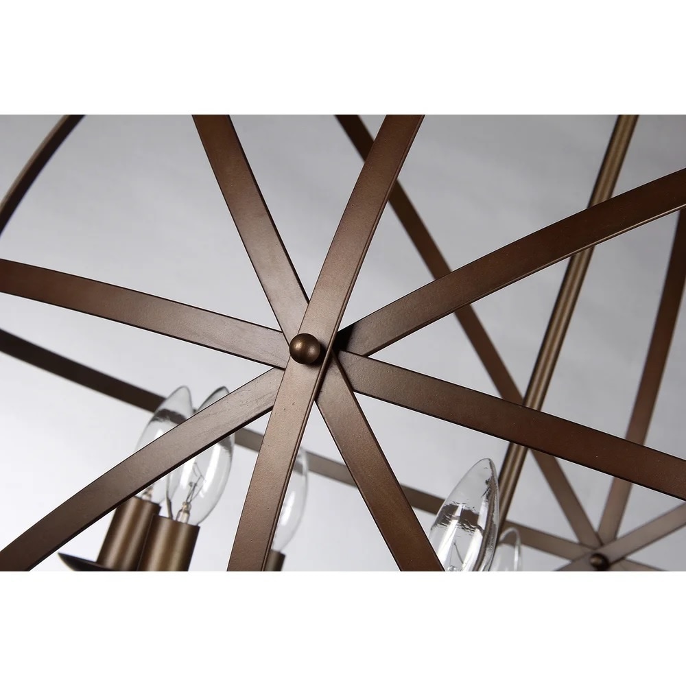 Aurelia 31'' Bronze Globe Chandelier with Crystal Accents
