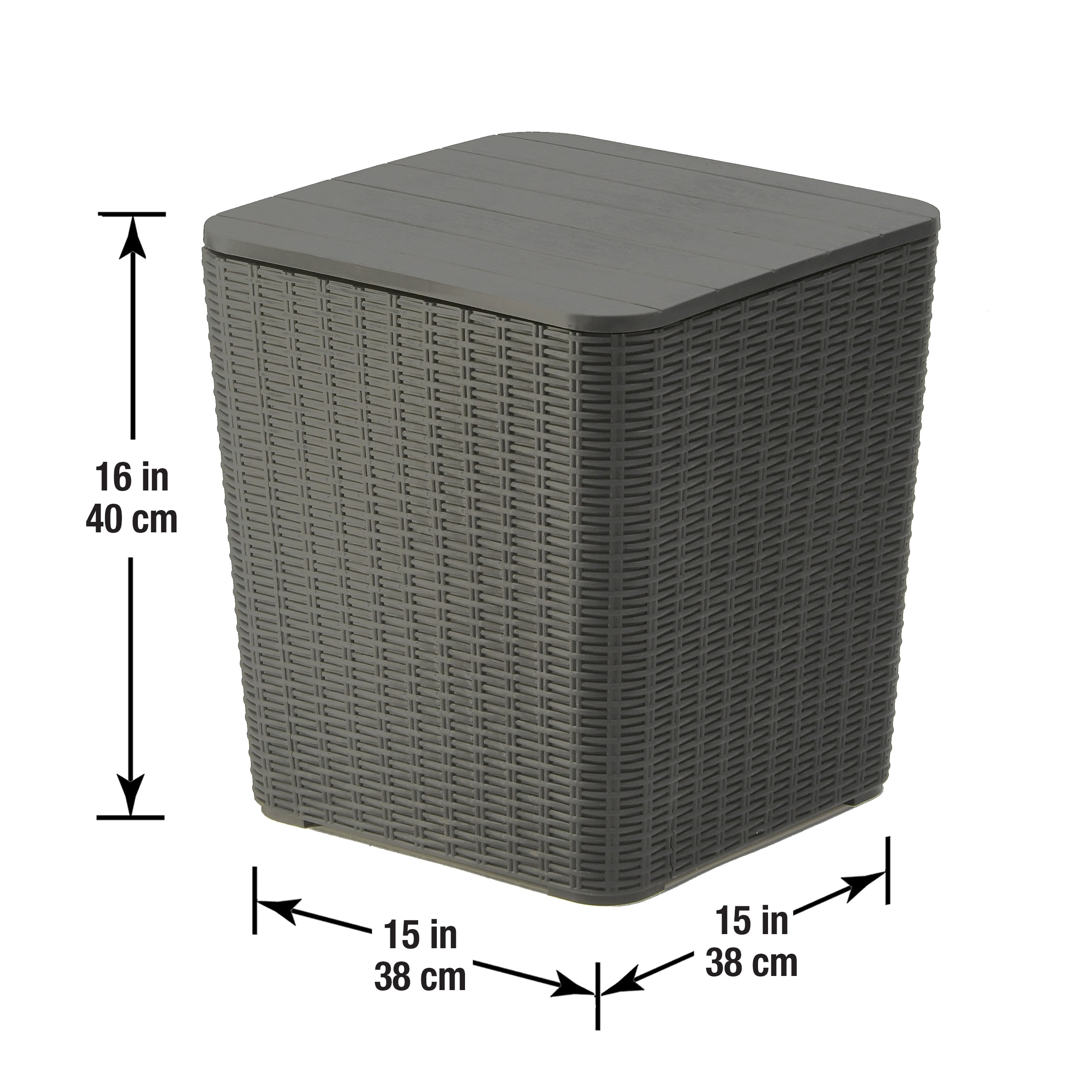 Arendal Brown Wicker Texture Polypropylene Deck Box