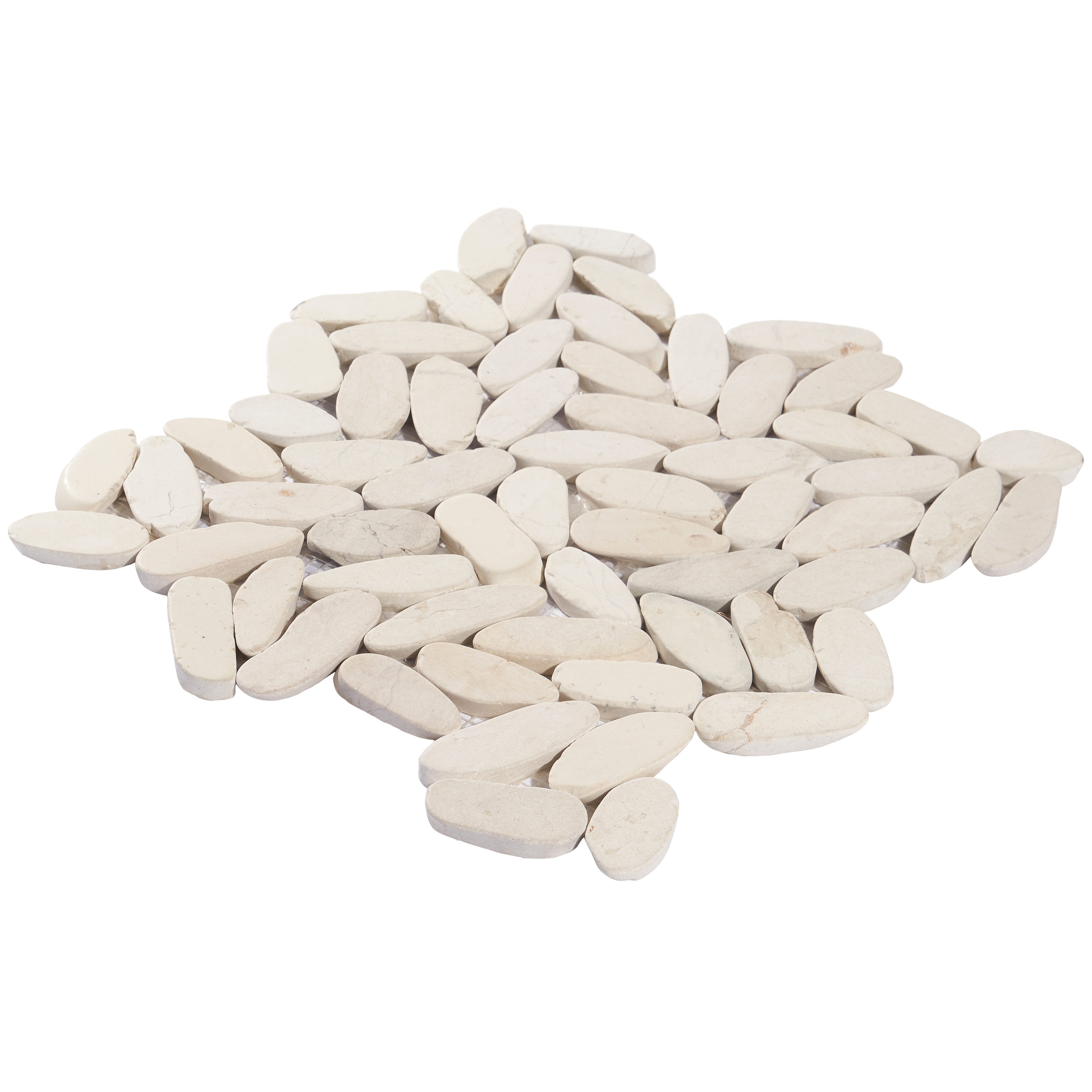 White Natural Slate Pebble Mosaic Tile for Indoor/Outdoor Use